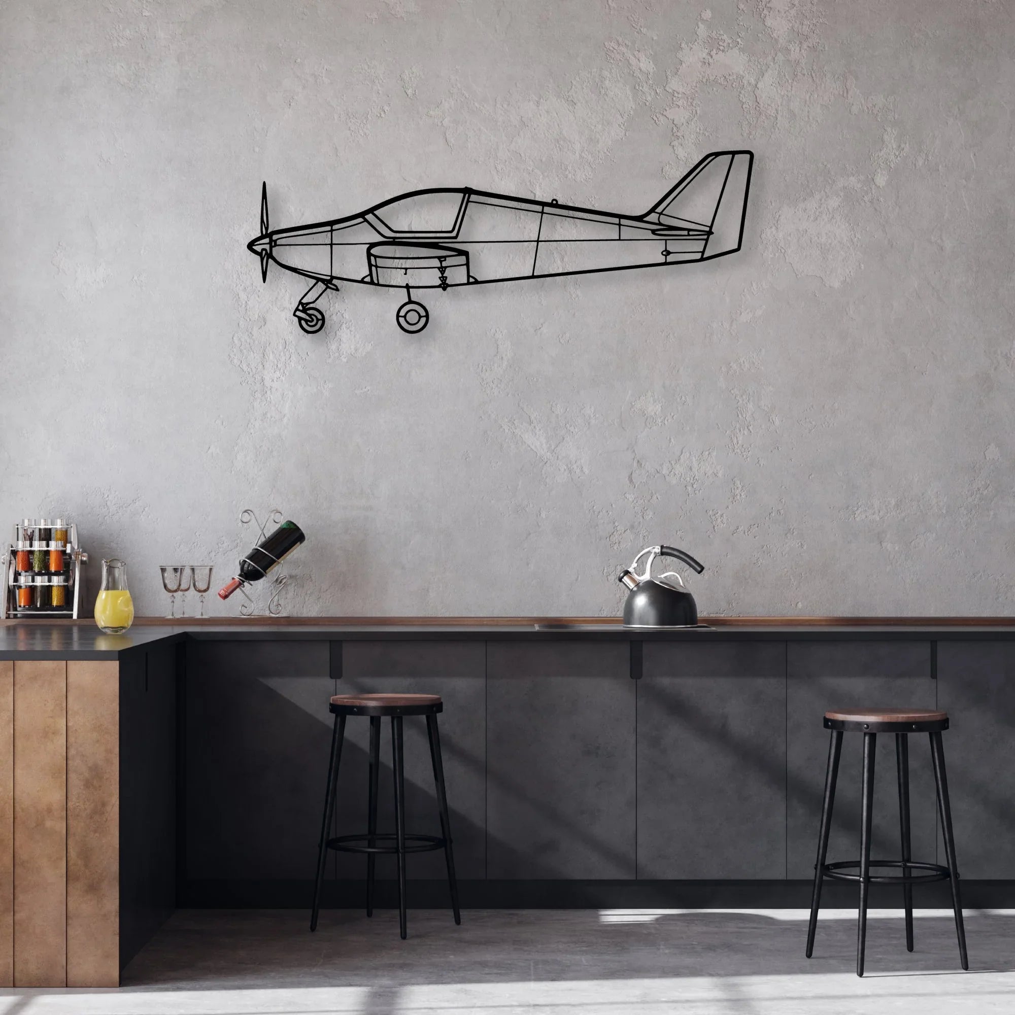 03 Loiret Classic Aircraft Silhouette Metal Wall Art - Aviation Hangar Decor