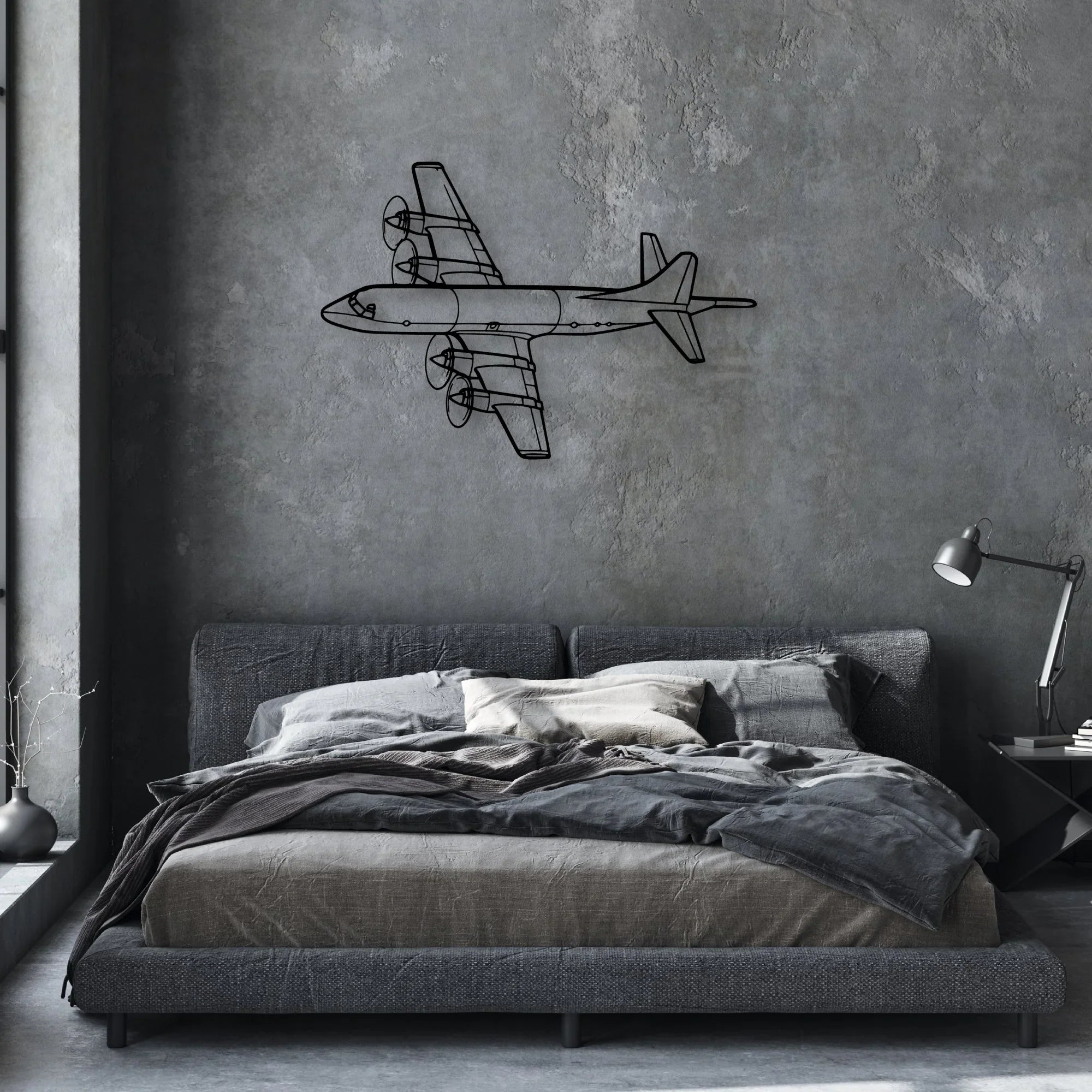 108 2 3 Classic Aircraft Silhouette Metal Wall Art - Aviation Hangar Decor