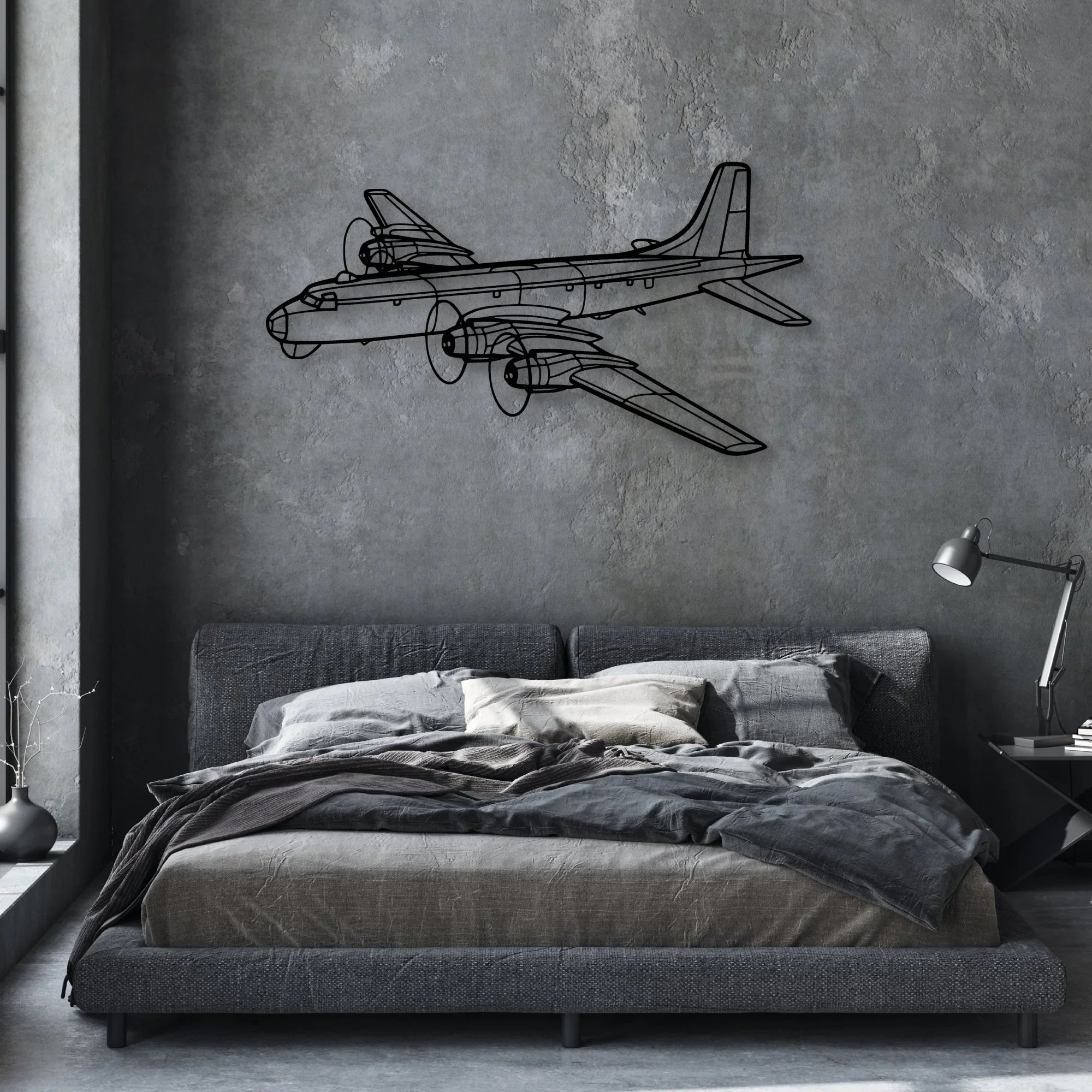 150 4 Classic Aircraft Silhouette Metal Wall Art - Aviation Hangar Decor