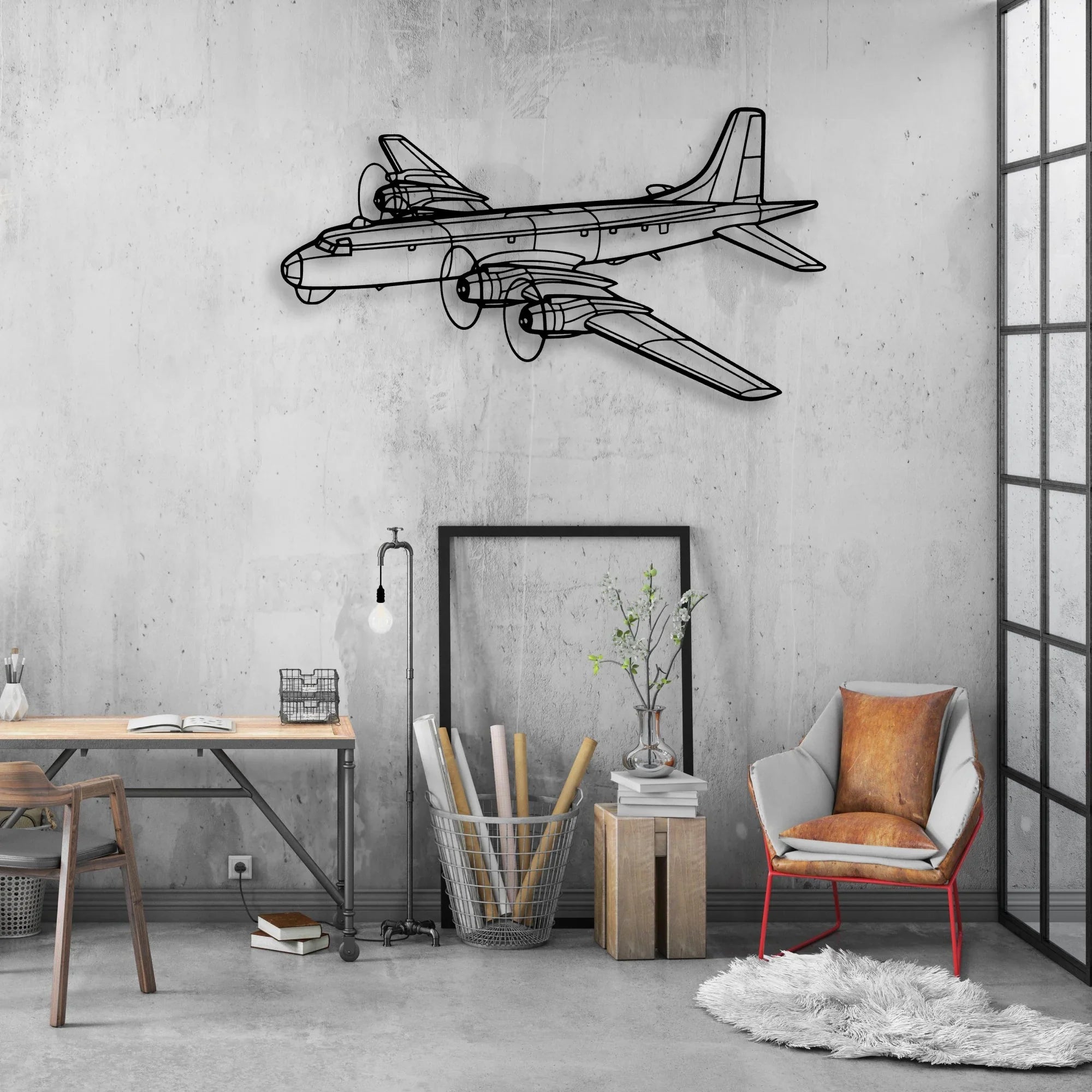 150 4 Classic Aircraft Silhouette Metal Wall Art - Aviation Hangar Decor