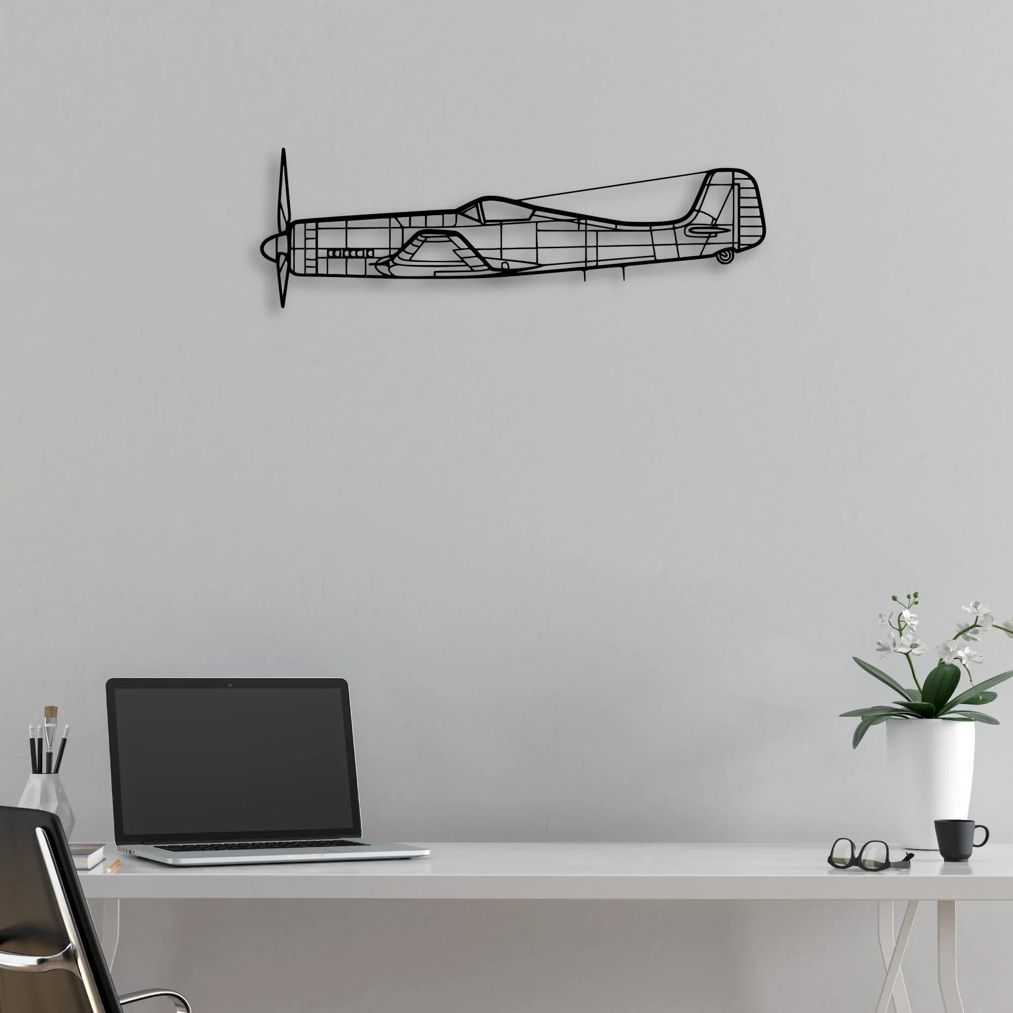 170B 11 Classic Aircraft Silhouette Metal Wall Art - Aviation Hangar Decor