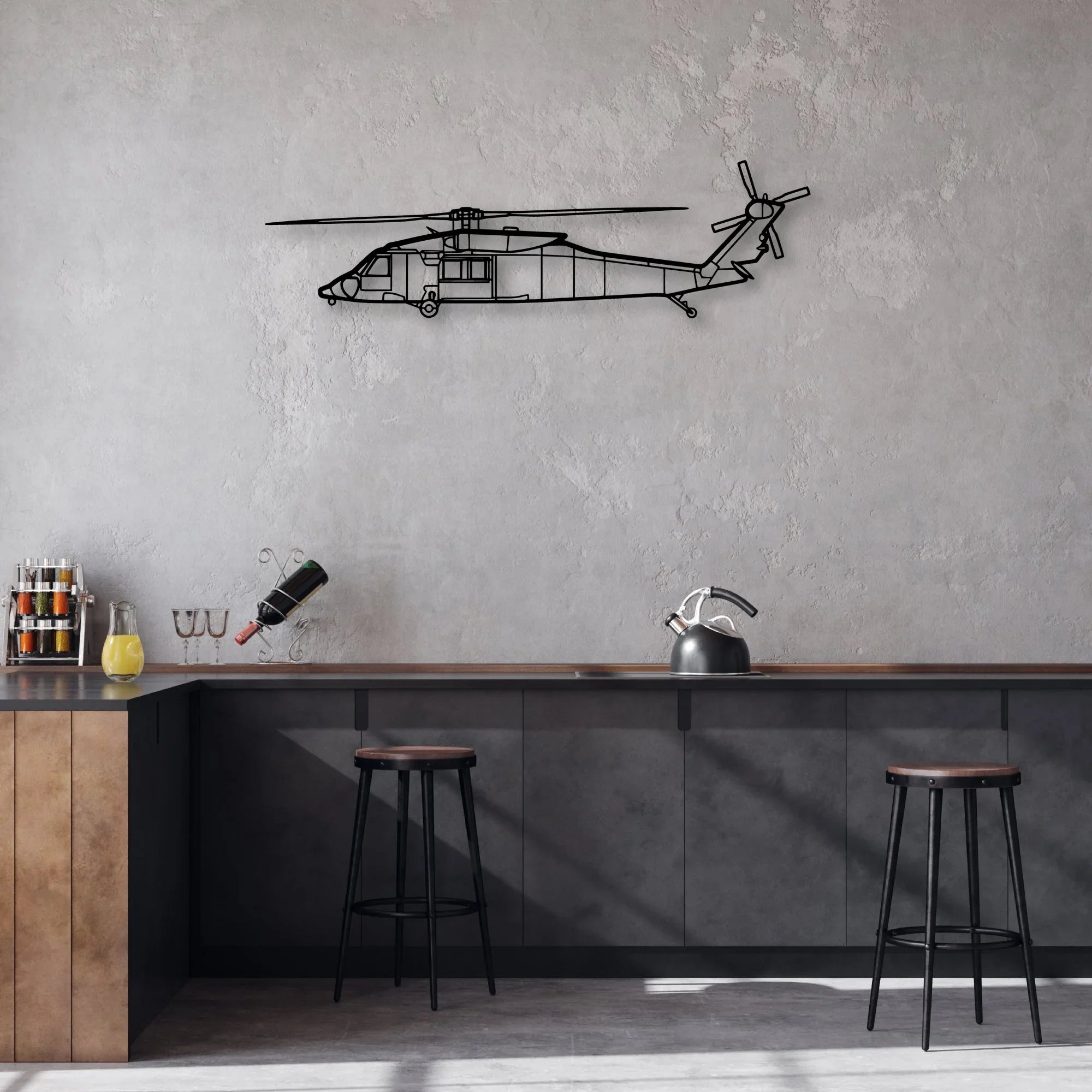 170B 2 Classic Aircraft Silhouette Metal Wall Art - Aviation Hangar Decor