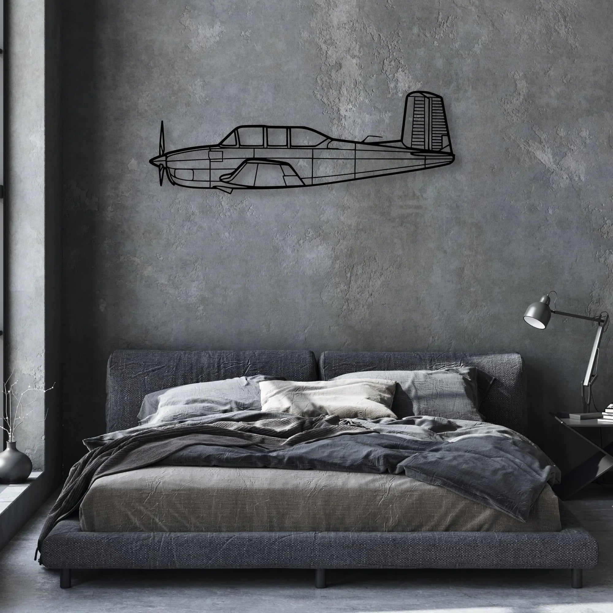 170B 3 Classic Aircraft Silhouette Metal Wall Art - Aviation Hangar Decor