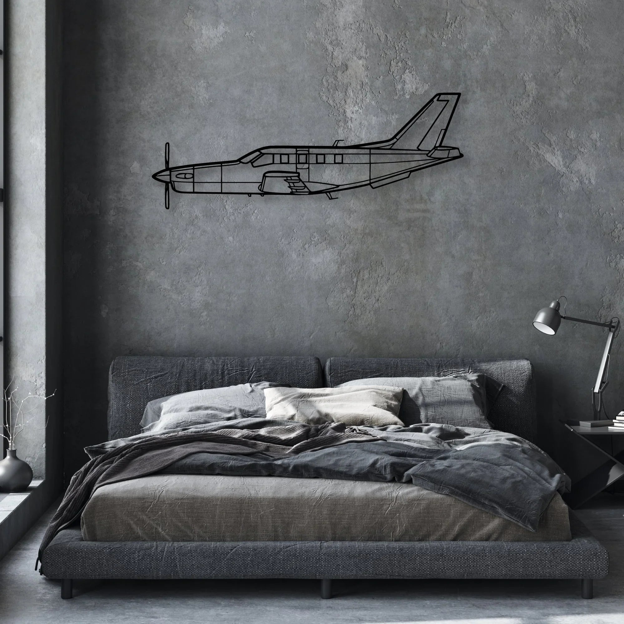 170B 7 Classic Aircraft Silhouette Metal Wall Art - Aviation Hangar Decor
