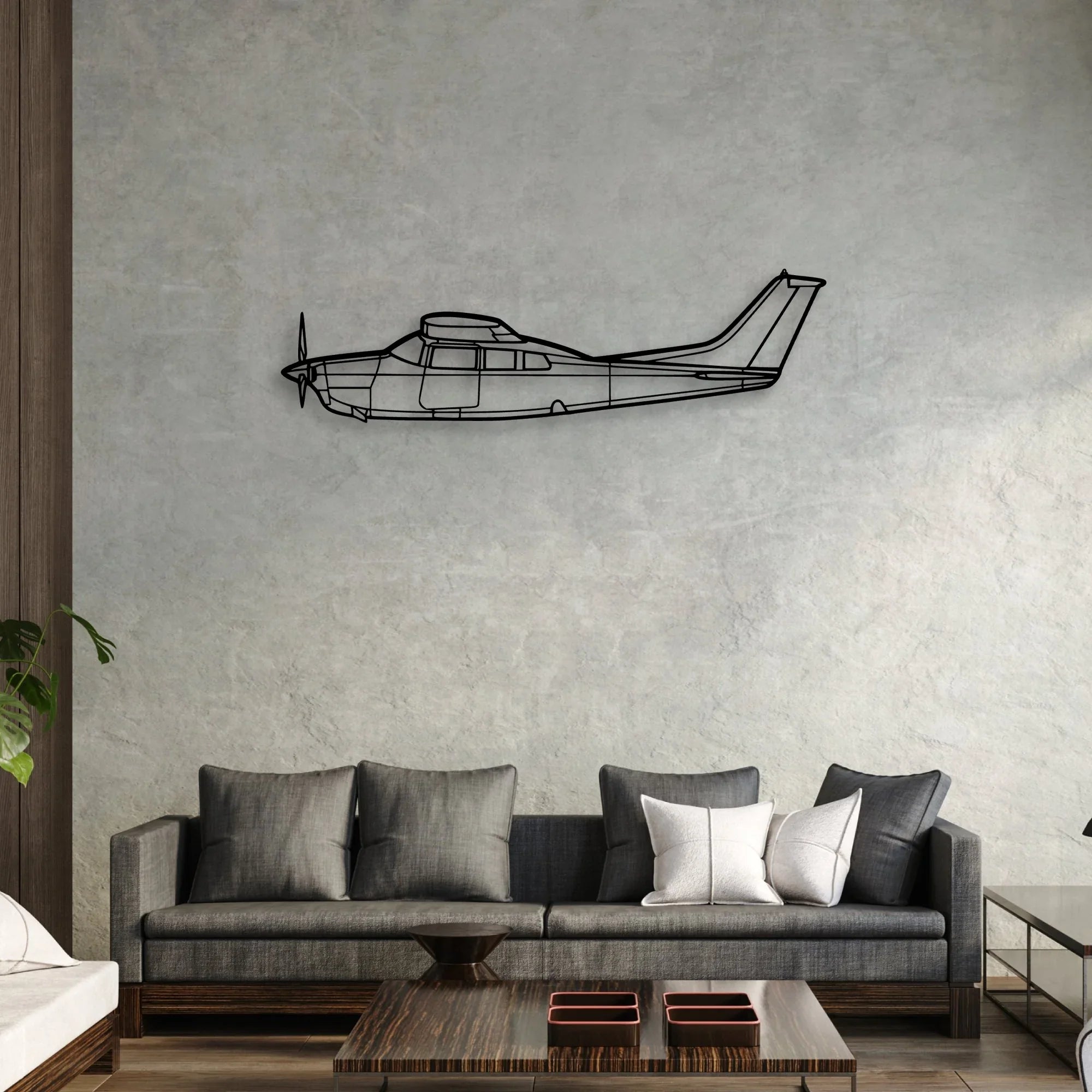 170B 9 Classic Aircraft Silhouette Metal Wall Art - Aviation Hangar Decor