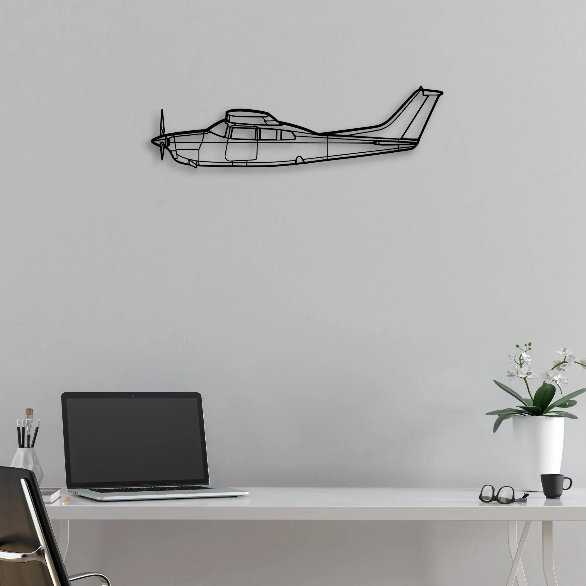 170B 9 Classic Aircraft Silhouette Metal Wall Art - Aviation Hangar Decor