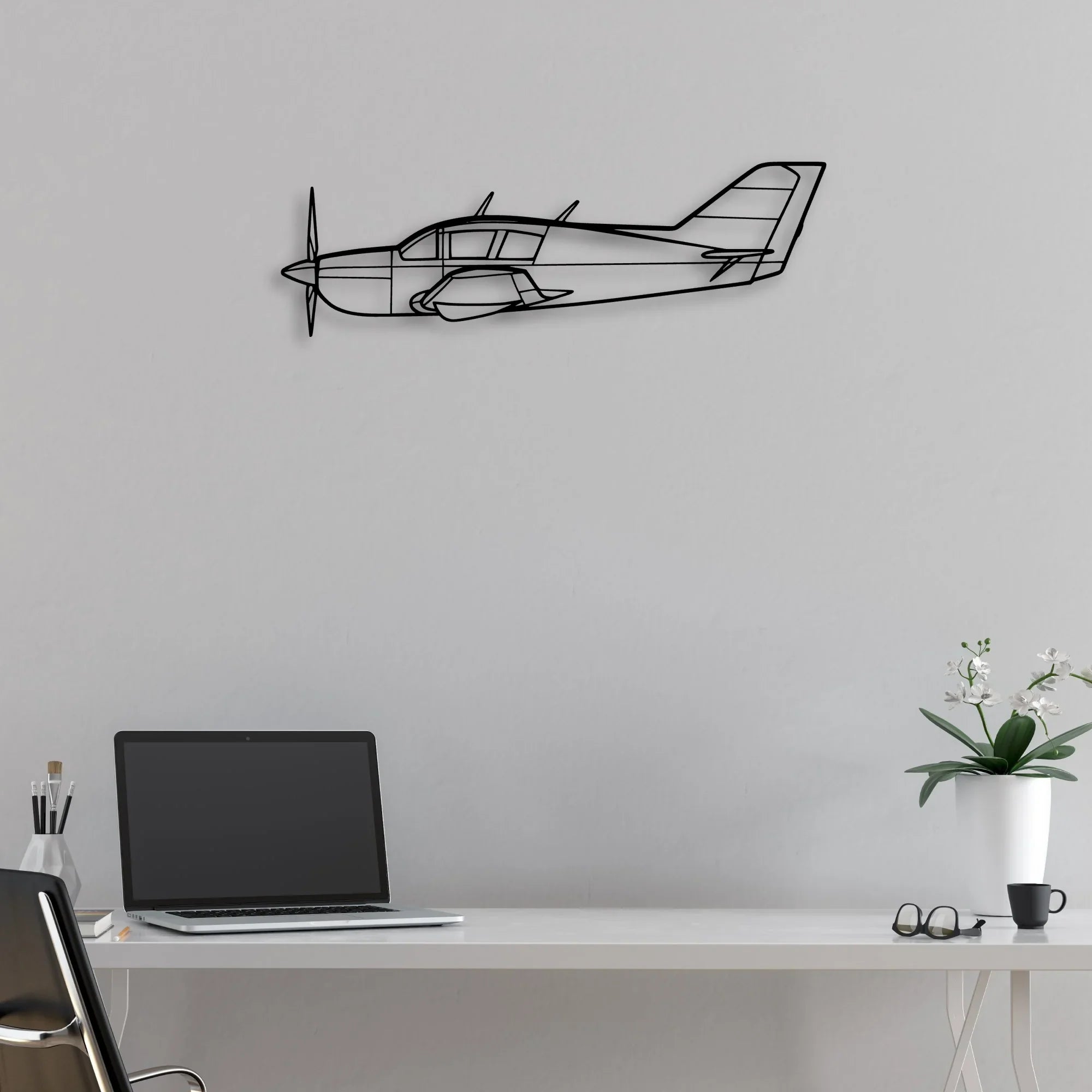 180 Skywagon 4 Classic Aircraft Silhouette Metal Wall Art - Aviation Hangar Decor