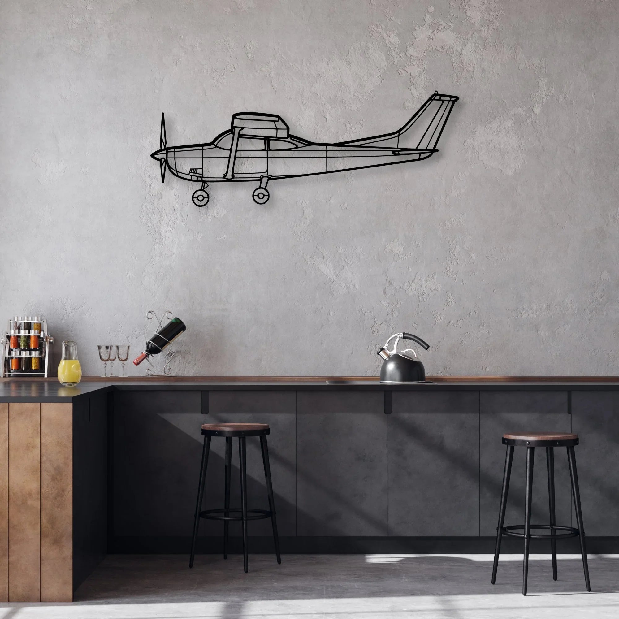180F Classic Aircraft Silhouette Metal Wall Art - Aviation Hangar Decor