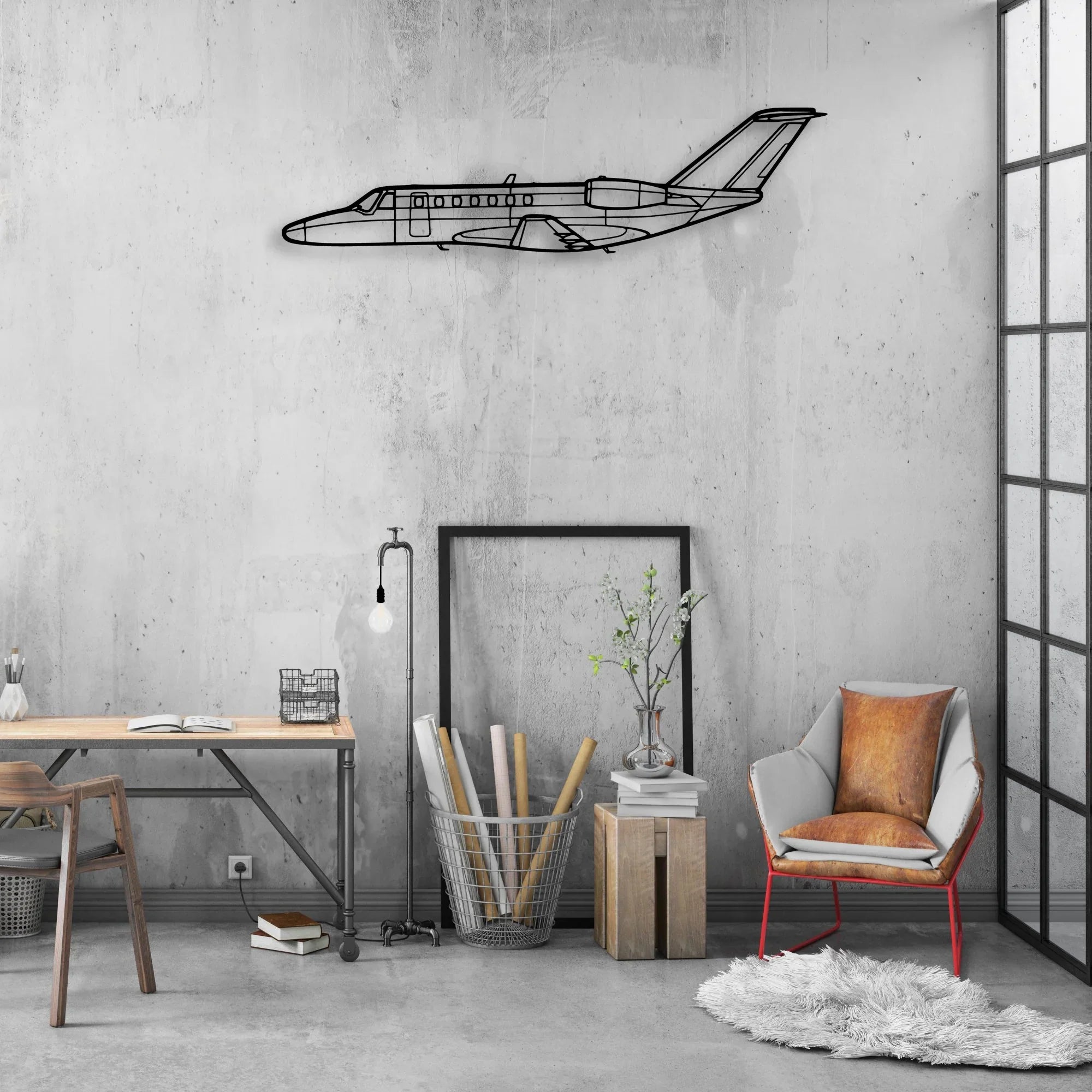 180K 3 Classic Aircraft Silhouette Metal Wall Art - Aviation Hangar Decor