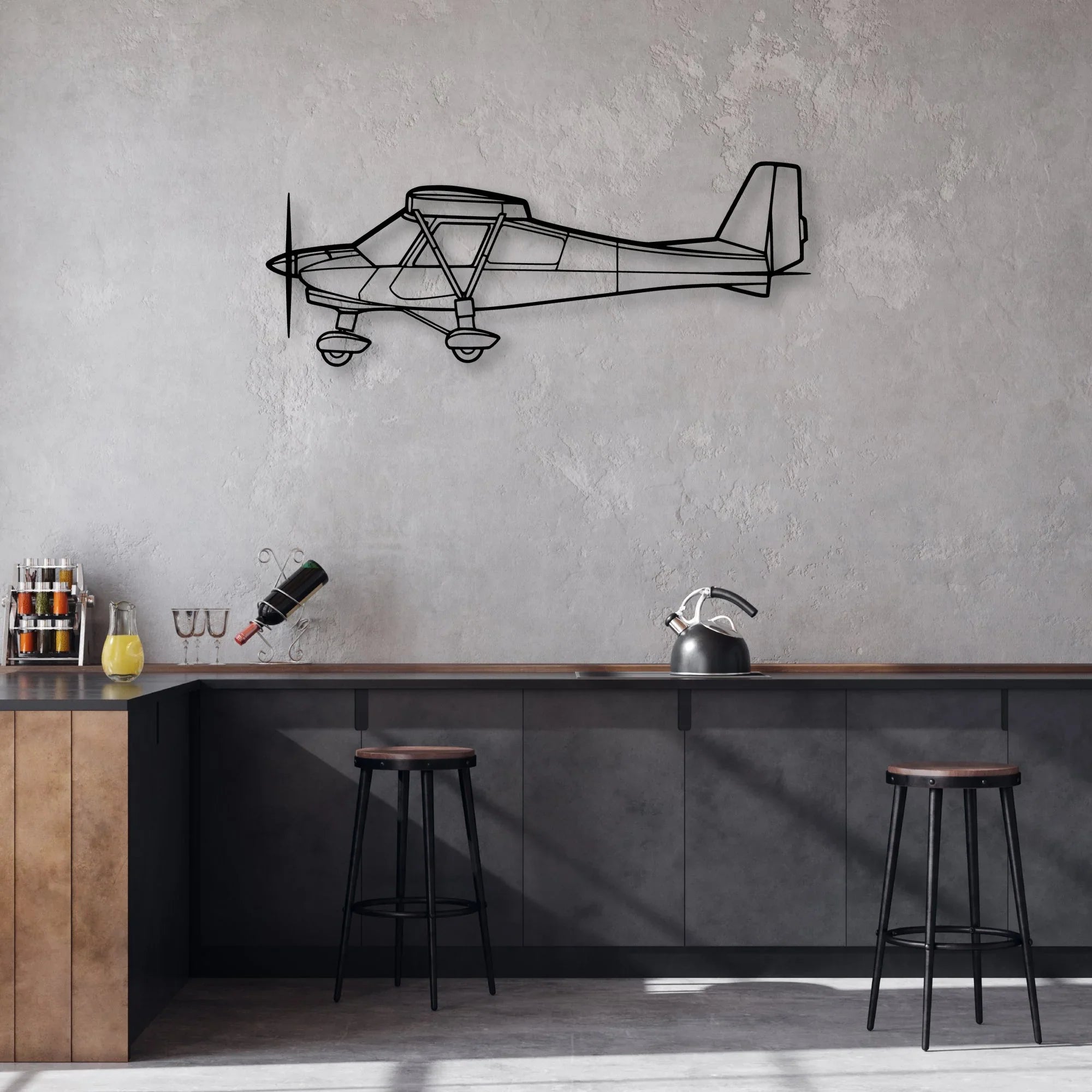 182P Skylane 4 Classic Aircraft Silhouette Metal Wall Art - Aviation Hangar Decor
