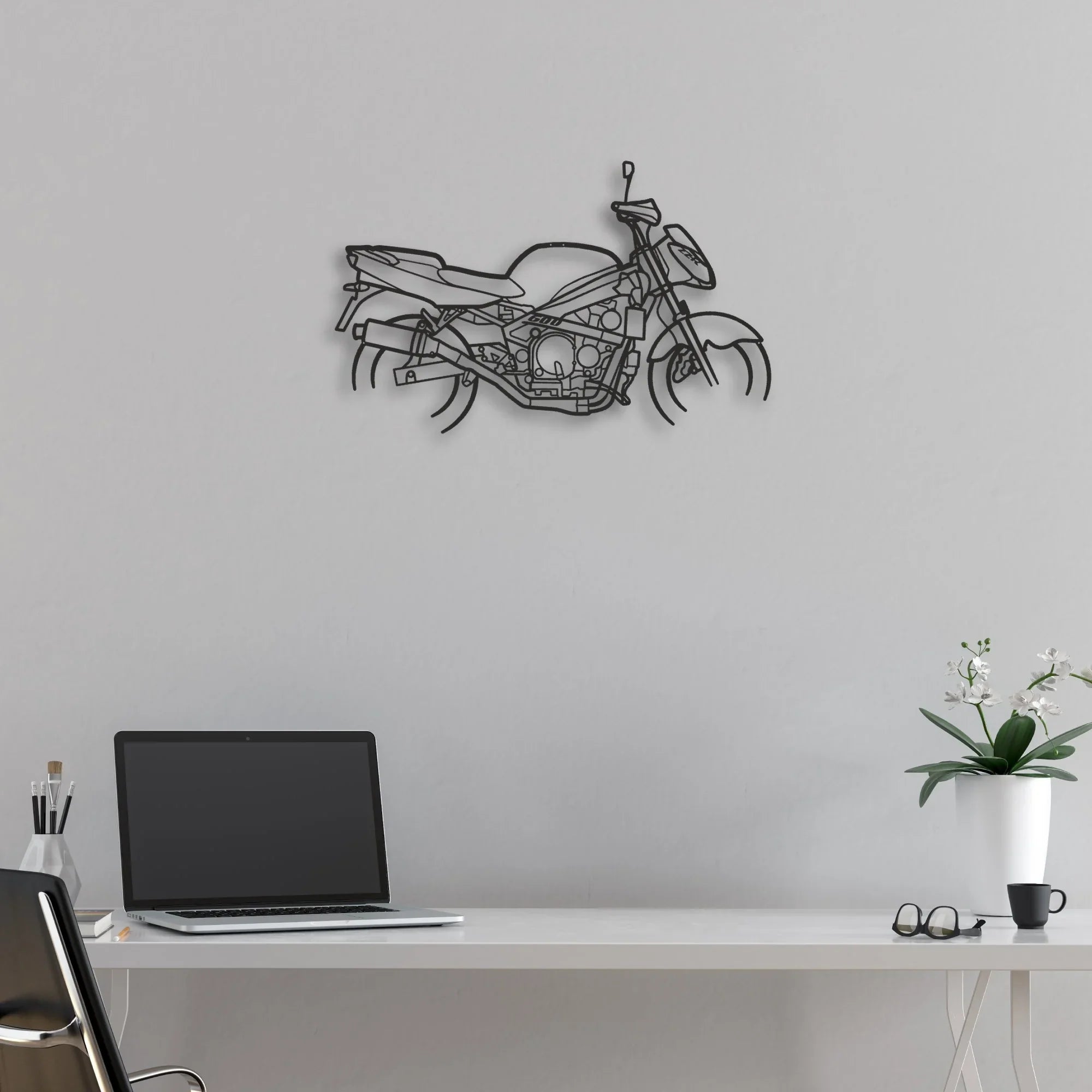 1998 Kawasaki ZX6R G1 Classic Motorcycle Silhouette Metal Wall Art - Moto Garage Decor