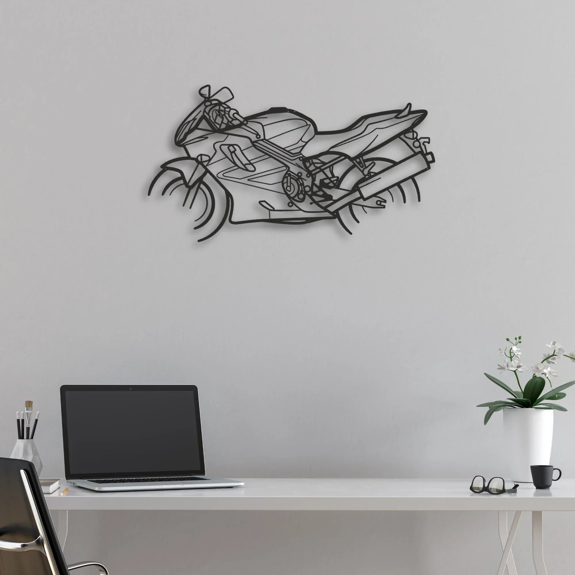 2003 Honda CBR 600 Classic Motorcycle Silhouette Metal Wall Art - Moto Garage Decor