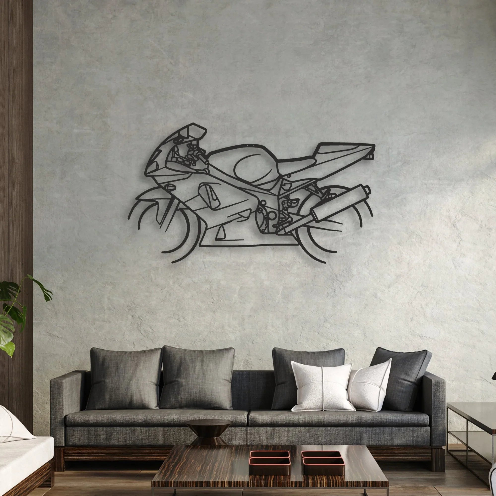 2003 Suzuki GXSR 600 Classic Motorcycle Silhouette Metal Wall Art - Moto Garage Decor