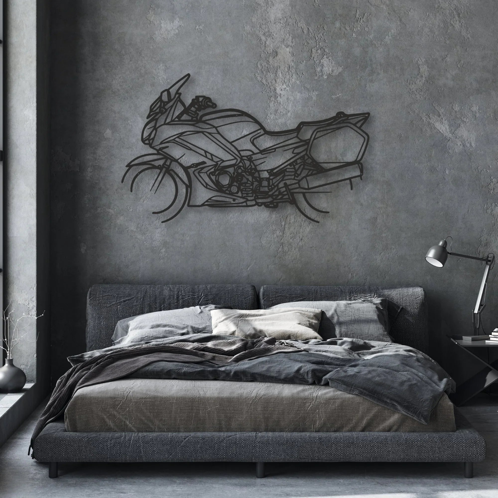 2013 Yamaha FJR1300A Classic Motorcycle Silhouette Metal Wall Art - Moto Garage Decor