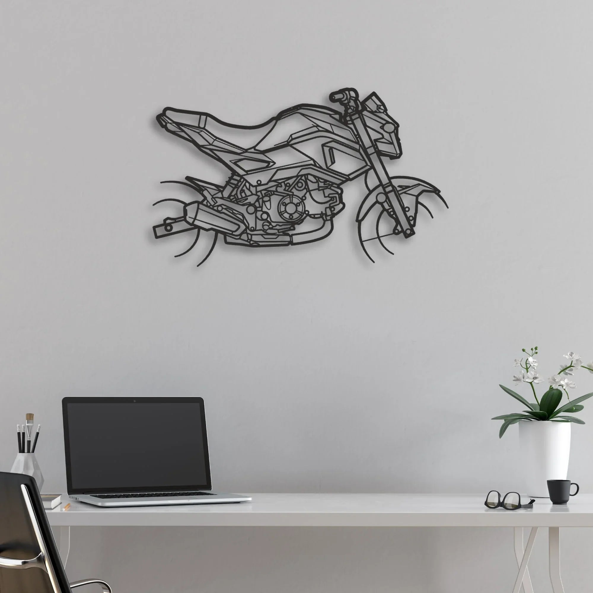 2015 Honda Grom Classic Motorcycle Silhouette Metal Wall Art - Moto Garage Decor