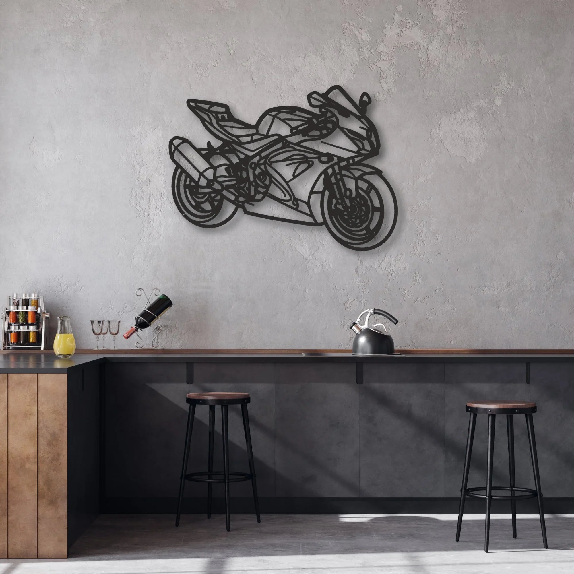 2017 Suzuki GSX R 650 Classic Motorcycle Silhouette Metal Wall Art - Moto Garage Decor