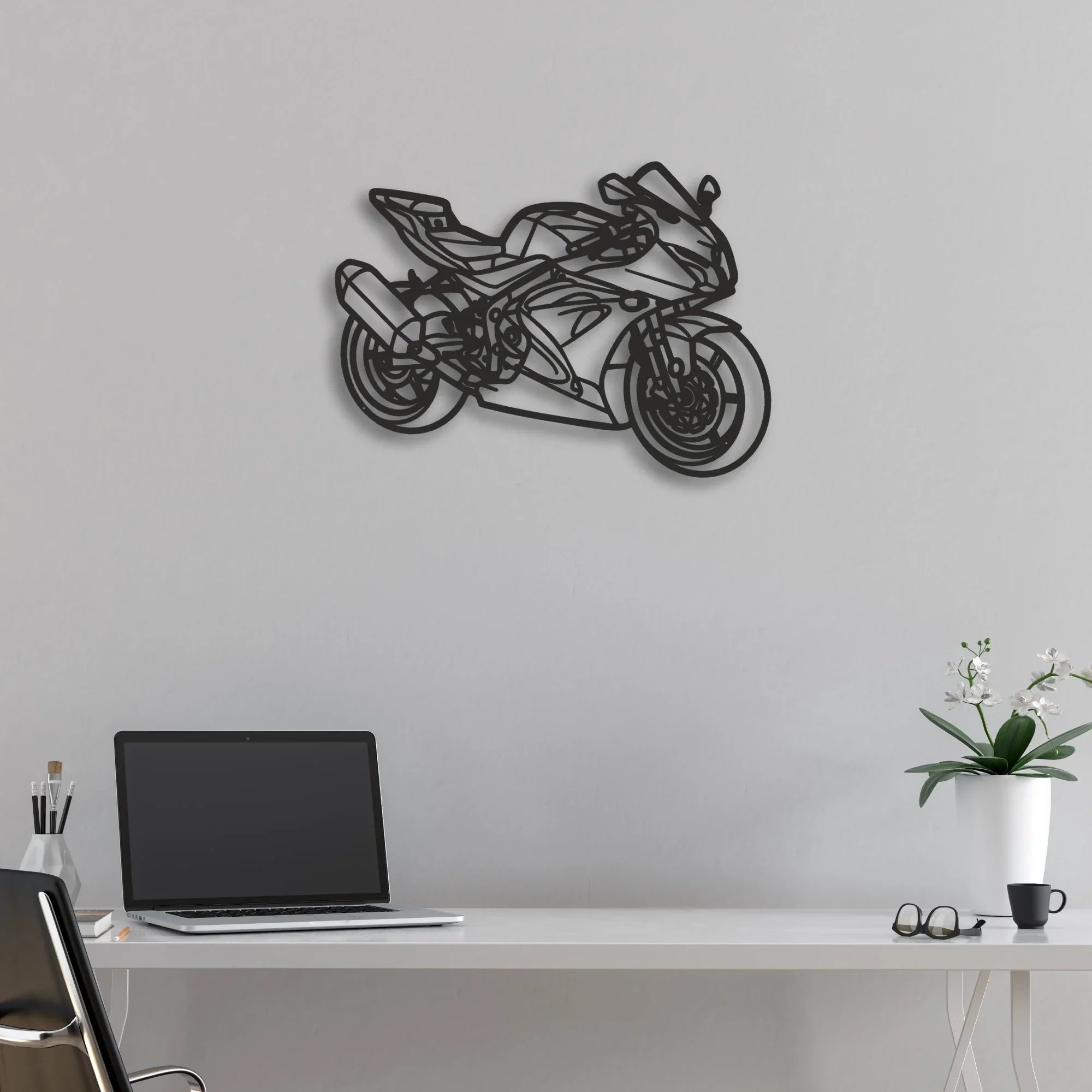 2017 Suzuki GSX R 650 Classic Motorcycle Silhouette Metal Wall Art - Moto Garage Decor
