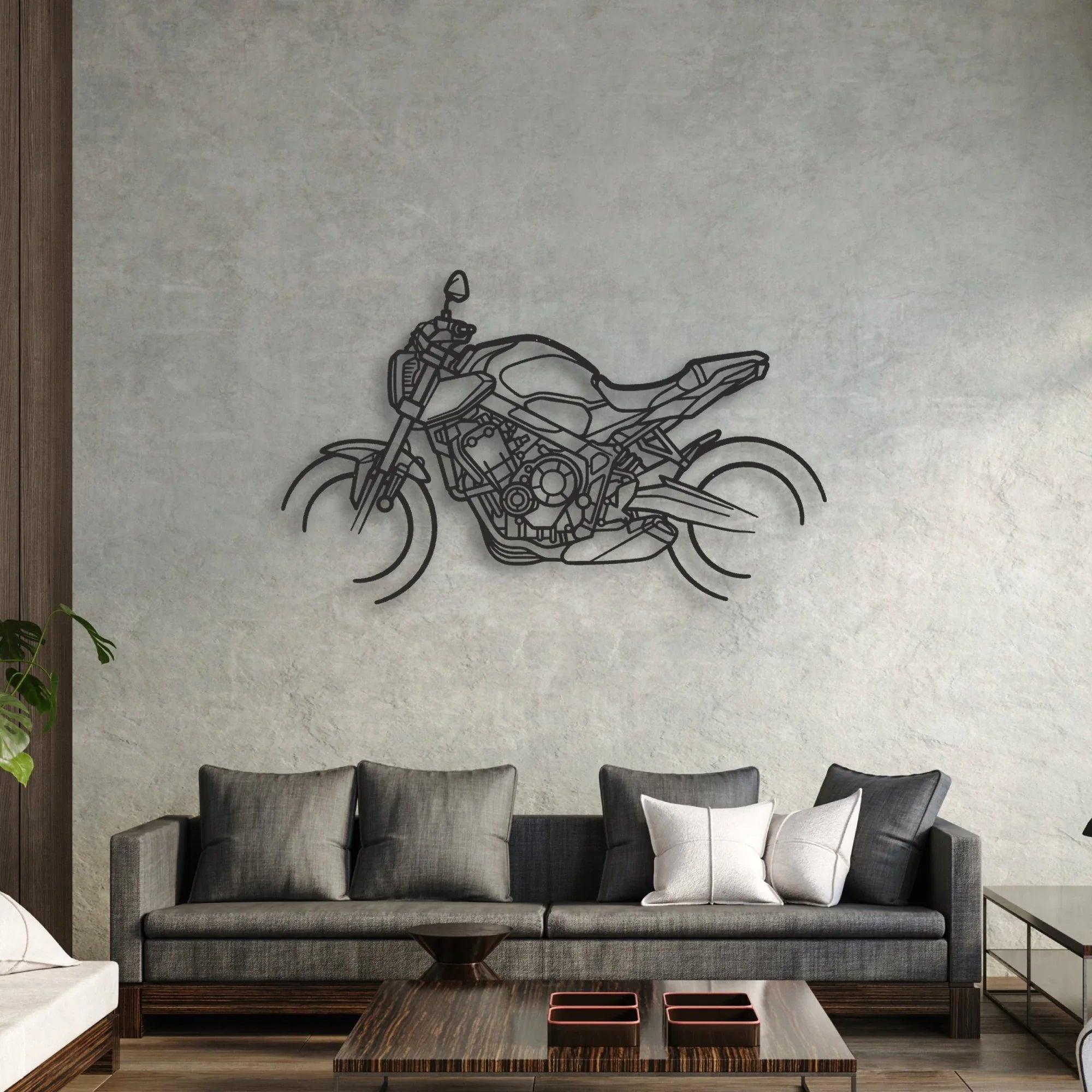 2021 Honda CB650R Classic Motorcycle Silhouette Metal Wall Art - Moto Garage Decor