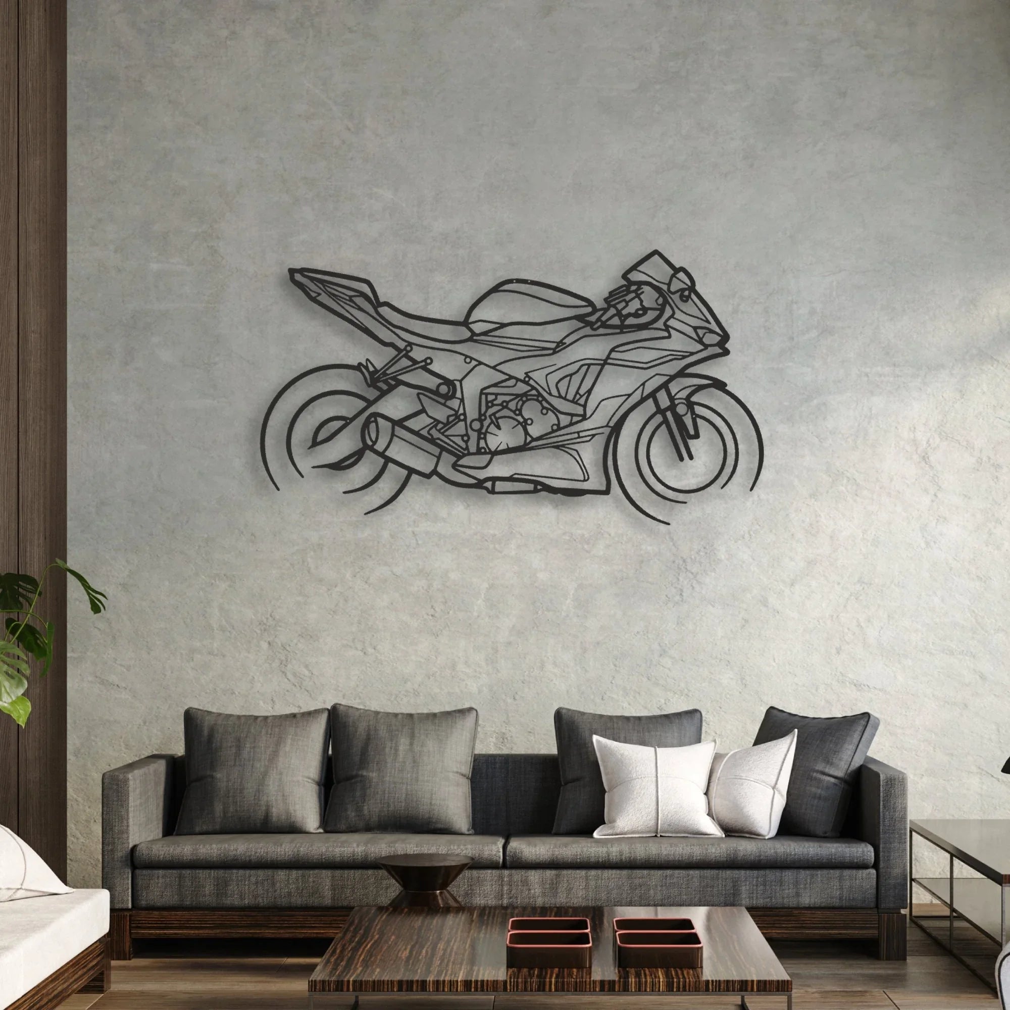 2021 Kawasaki Ninja ZX-6R Classic Motorcycle Silhouette Metal Wall Art - Moto Garage Decor