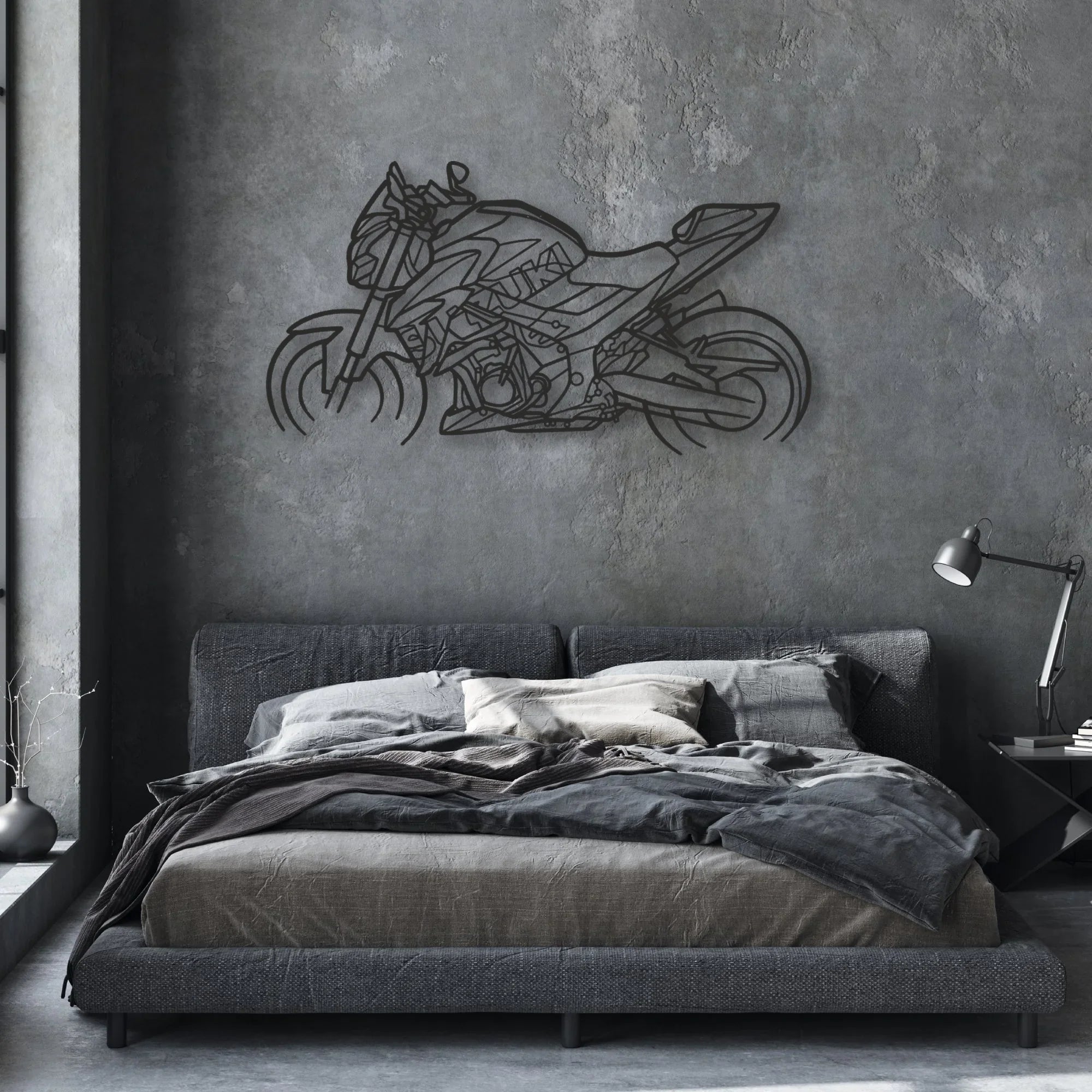 2021 Suzuki GSX-S750Z Classic Motorcycle Silhouette Metal Wall Art - Moto Garage Decor