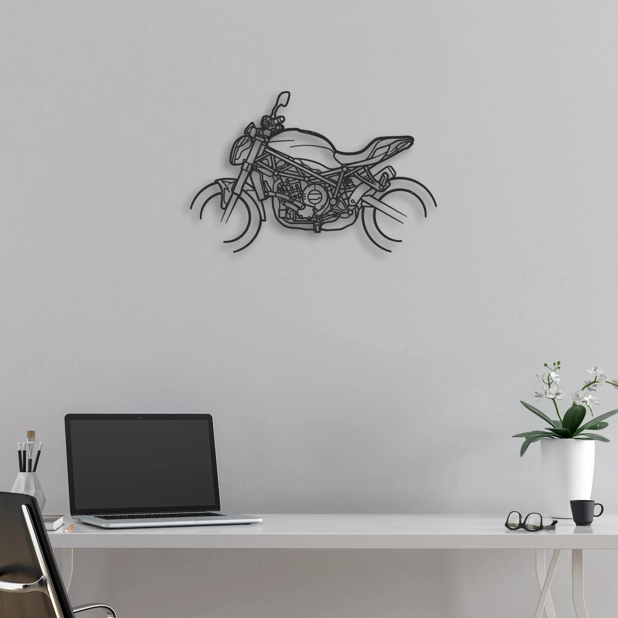 2023 Benelli 752 S E5 Classic Motorcycle Silhouette Metal Wall Art - Moto Garage Decor
