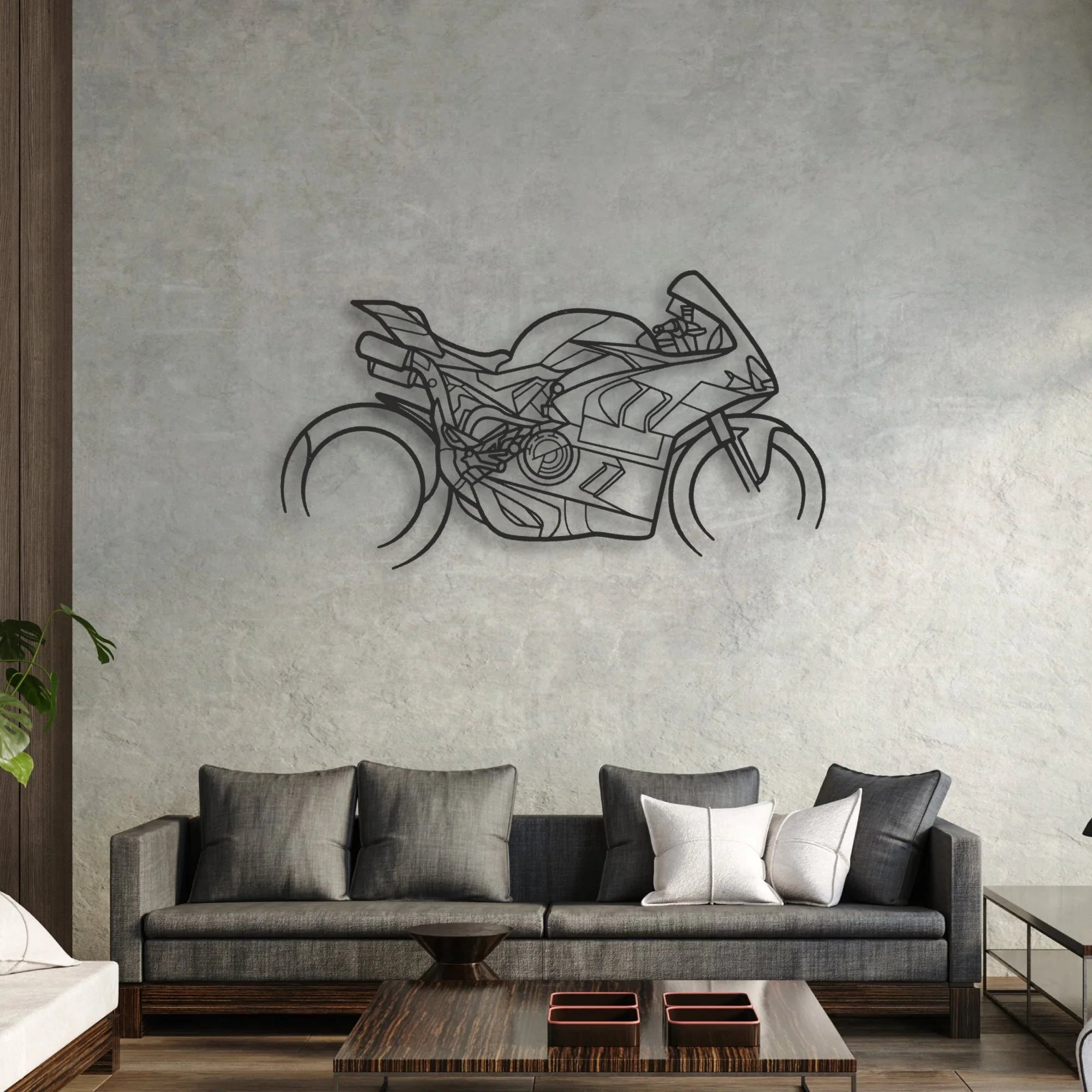 2024 Ducati Panigale V4 Bagnaia Classic Motorcycle Silhouette Metal Wall Art - Moto Garage Decor