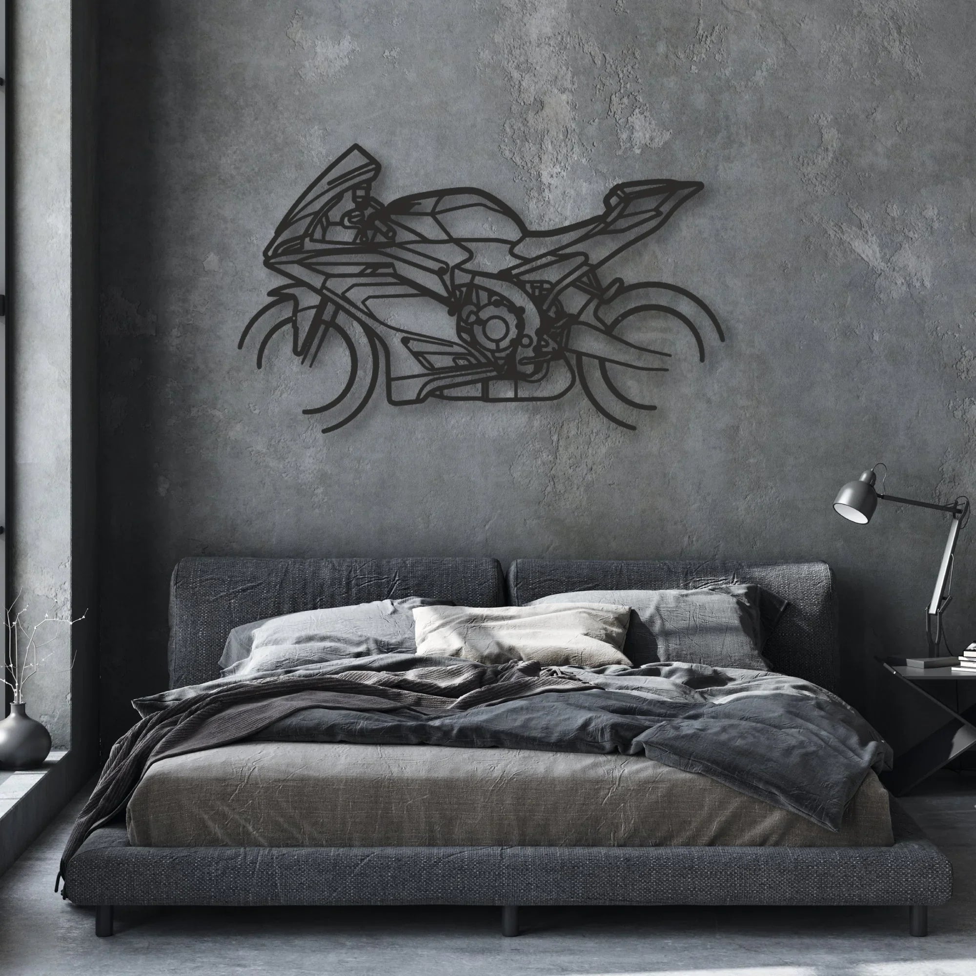 2025 Yamaha YZF-R9 Classic Motorcycle Silhouette Metal Wall Art - Moto Garage Decor