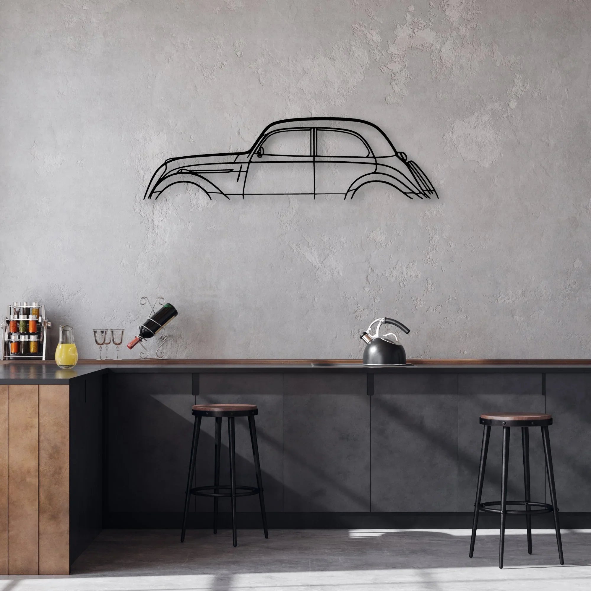 202 1949 Classic Silhouette Metal Wall Art - Automotive Garage Decor