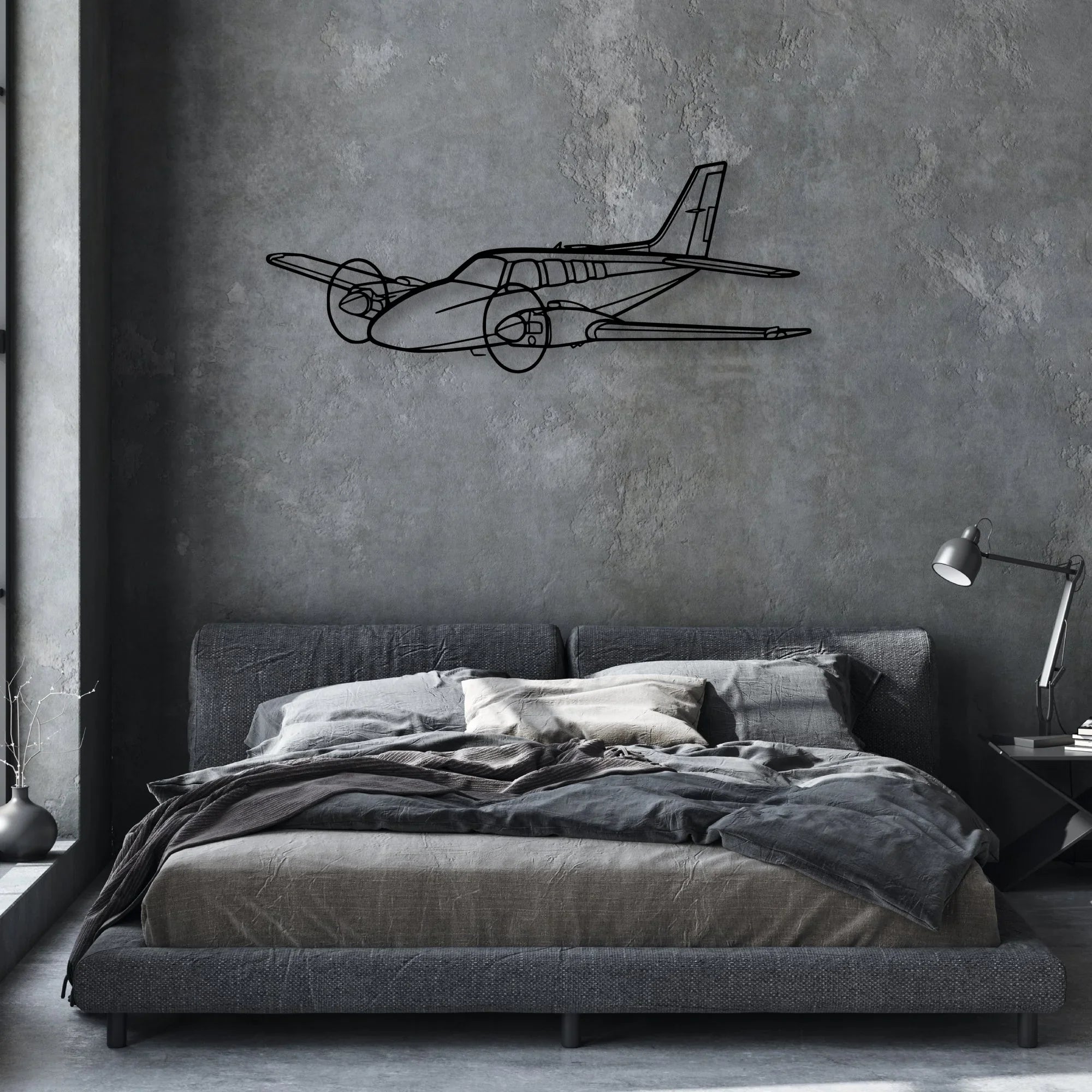 206 3 Classic Aircraft Silhouette Metal Wall Art - Aviation Hangar Decor