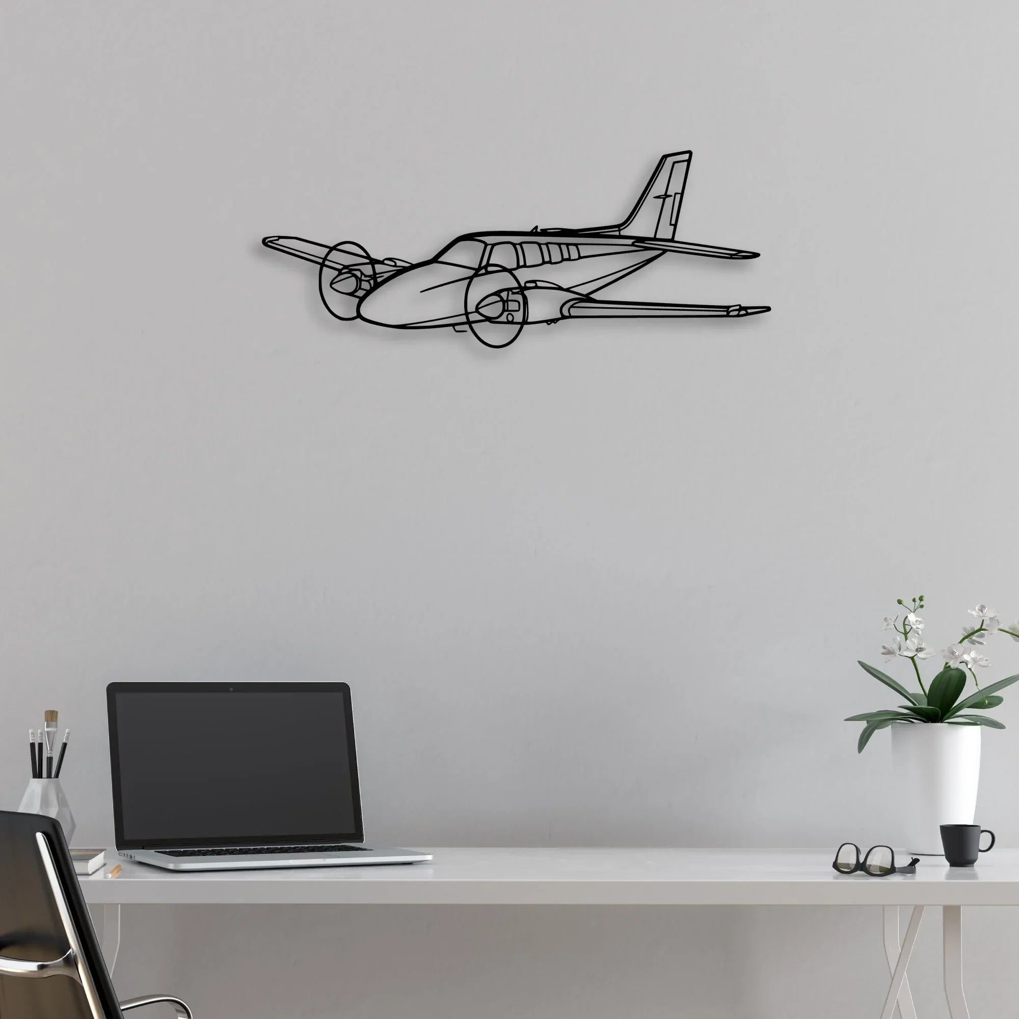 206 3 Classic Aircraft Silhouette Metal Wall Art - Aviation Hangar Decor