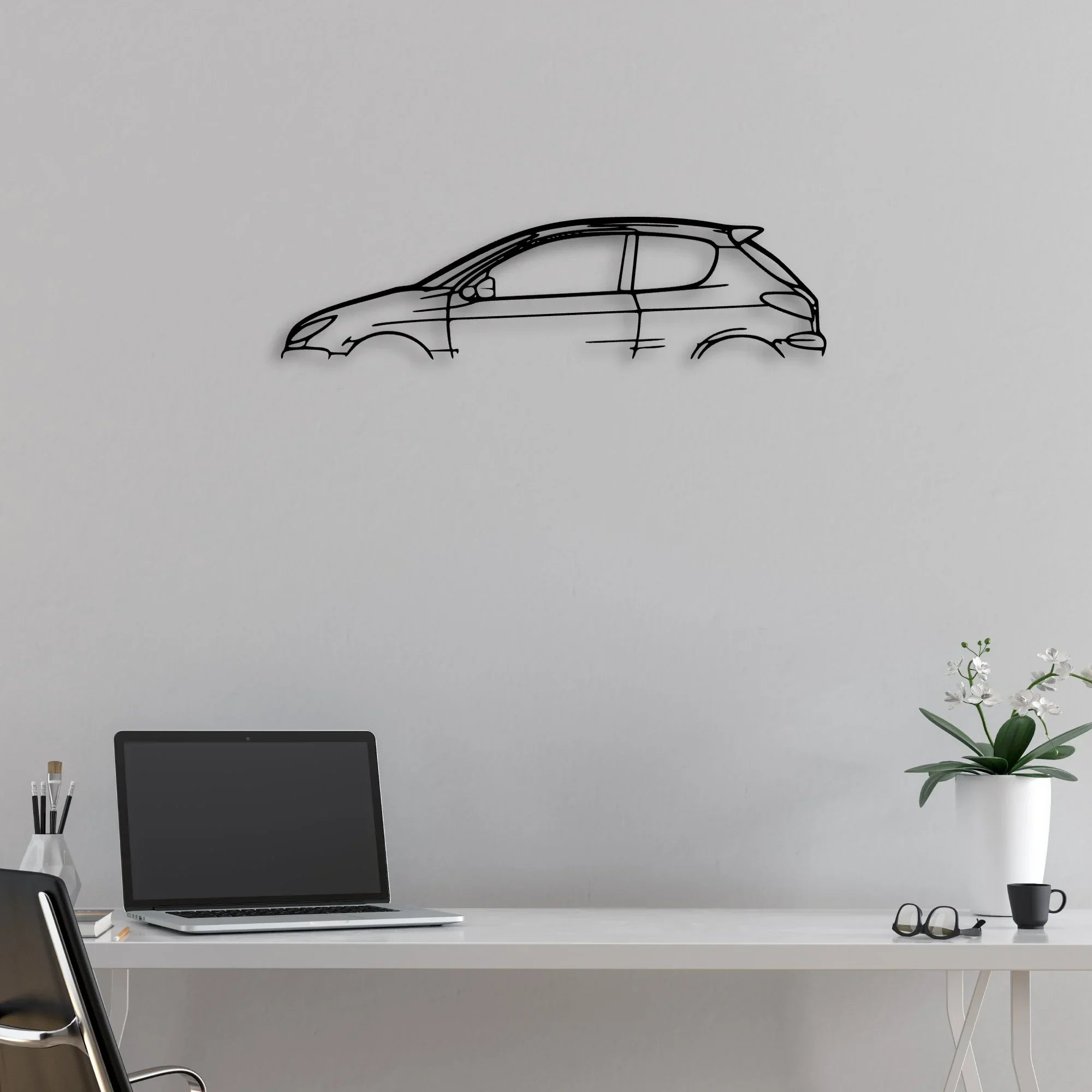 206 Classic Silhouette Metal Wall Art - Automotive Garage Decor