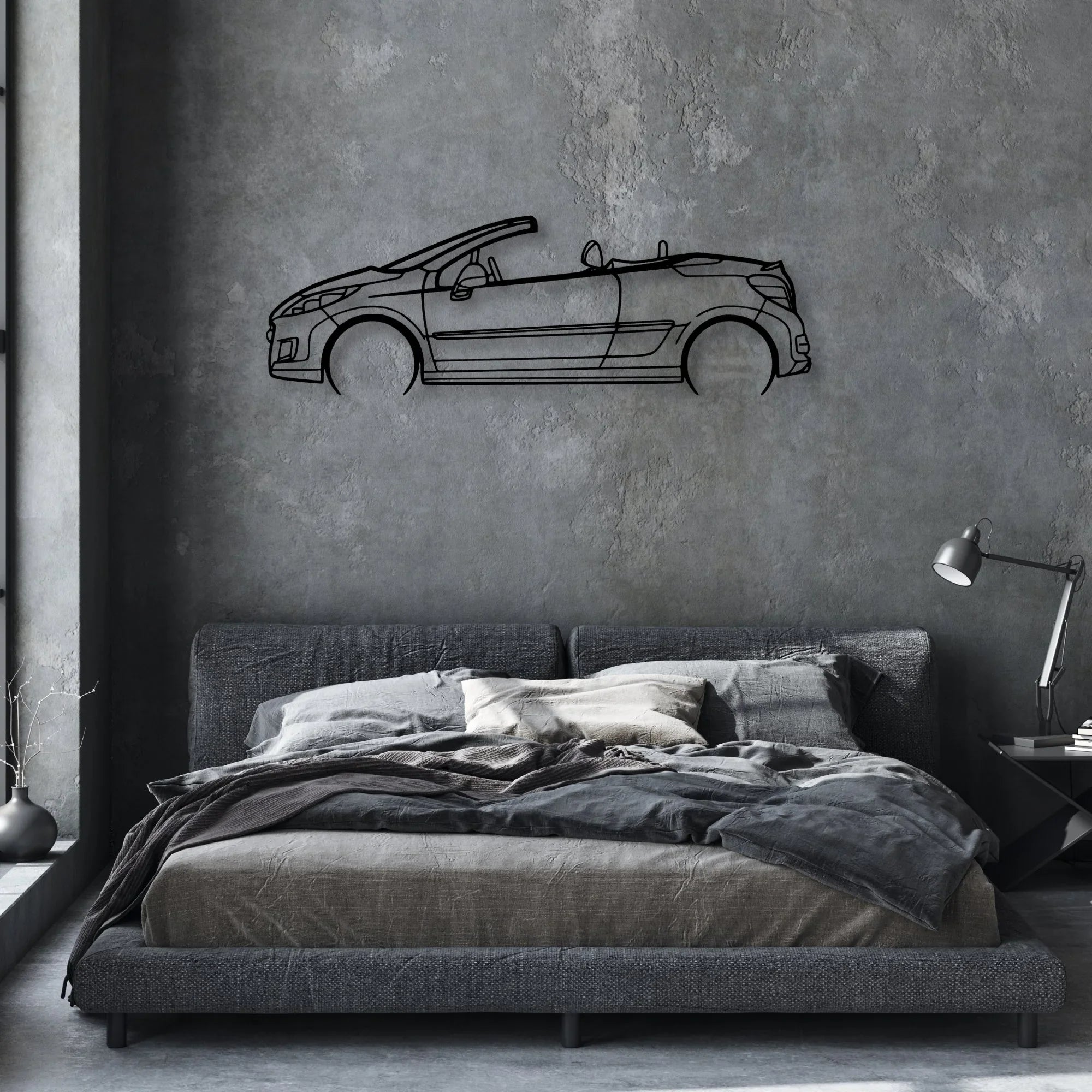 207 CC 2010 Classic Silhouette Metal Wall Art - Automotive Garage Decor