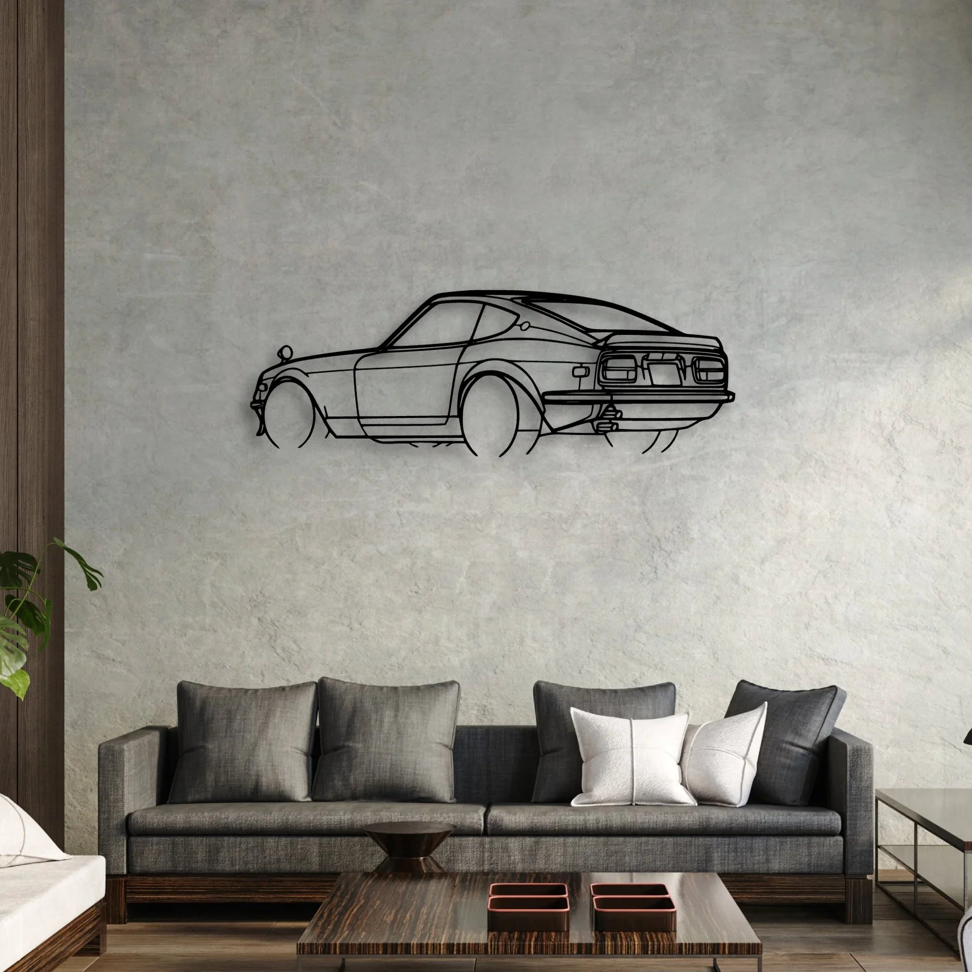 240Z 1972 Angle Classic Silhouette Metal Wall Art - Automotive Garage Decor