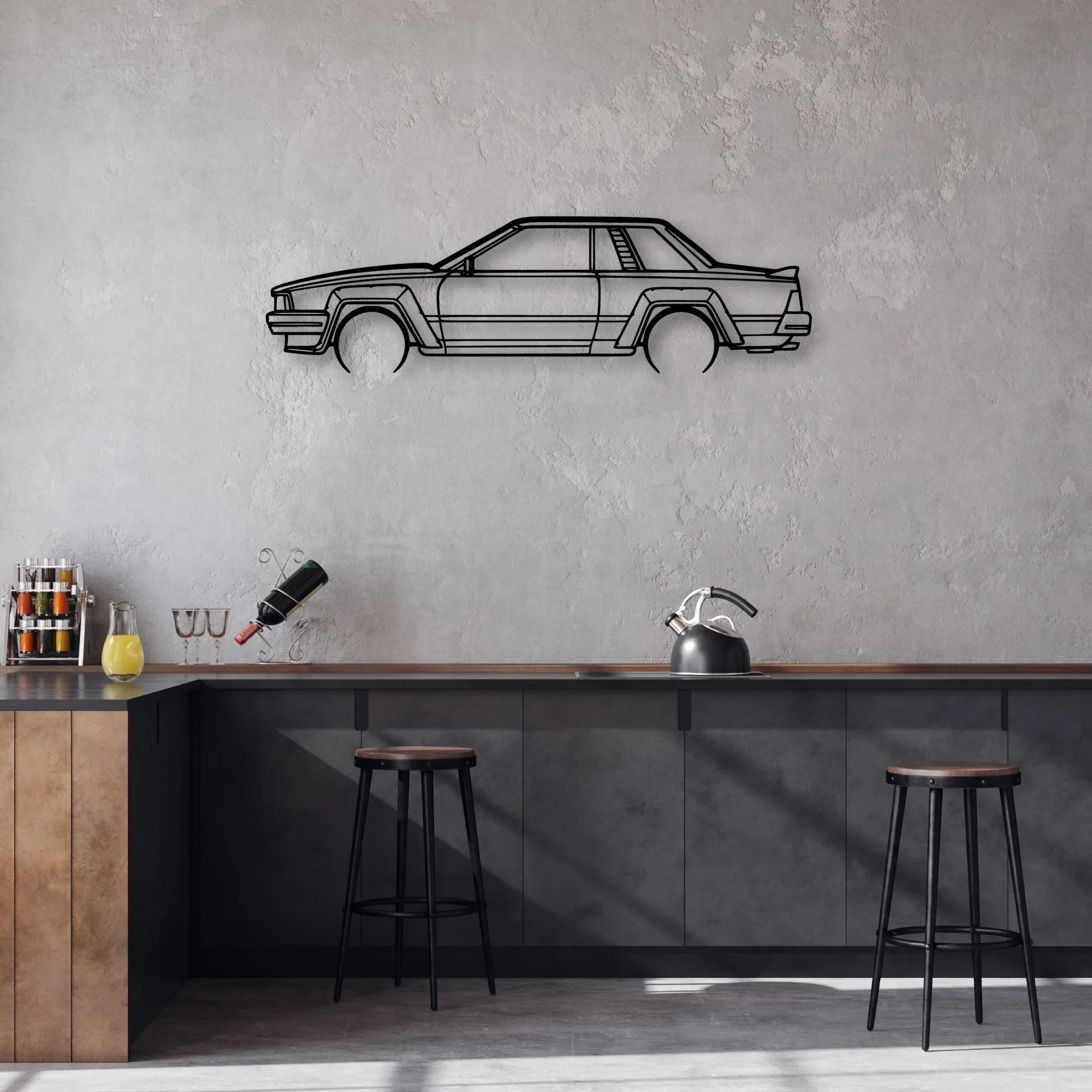 240rs 1983 Classic Silhouette Metal Wall Art - Automotive Garage Decor
