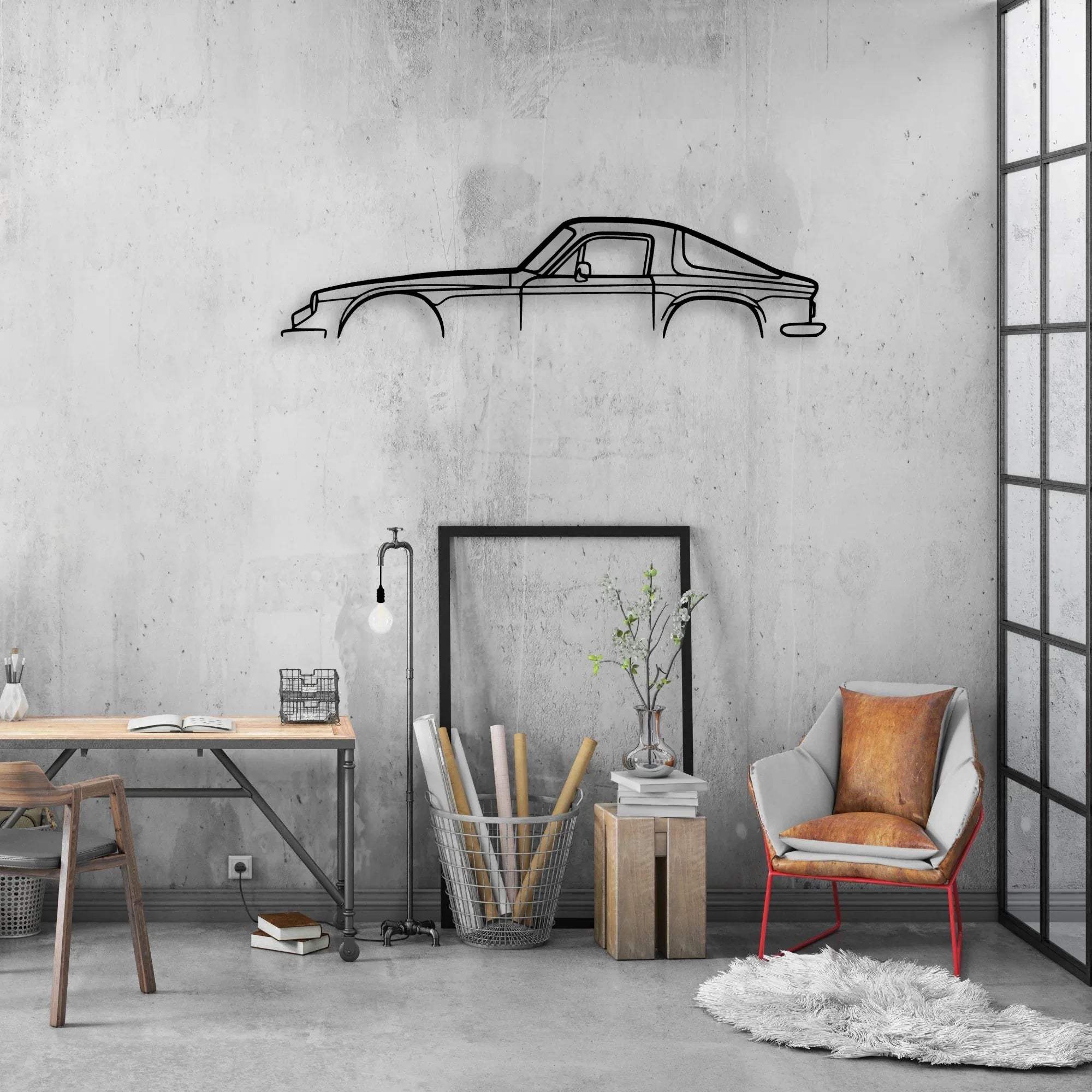 2500M 1974 Classic Silhouette Metal Wall Art - Automotive Garage Decor