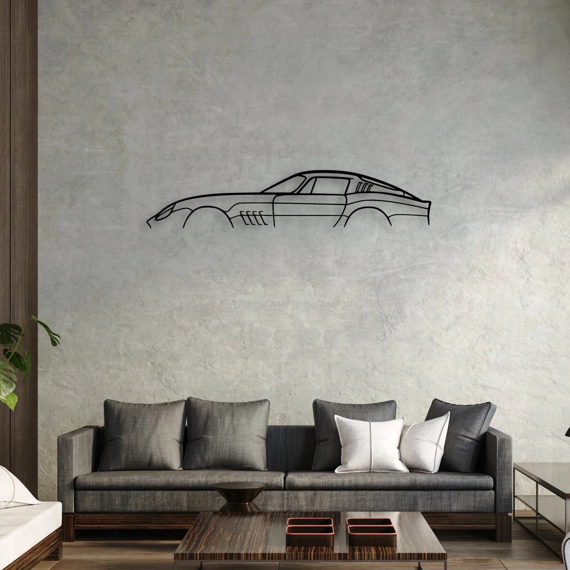 275 GTB 1966 Classic Silhouette Metal Wall Art - Automotive Garage Decor