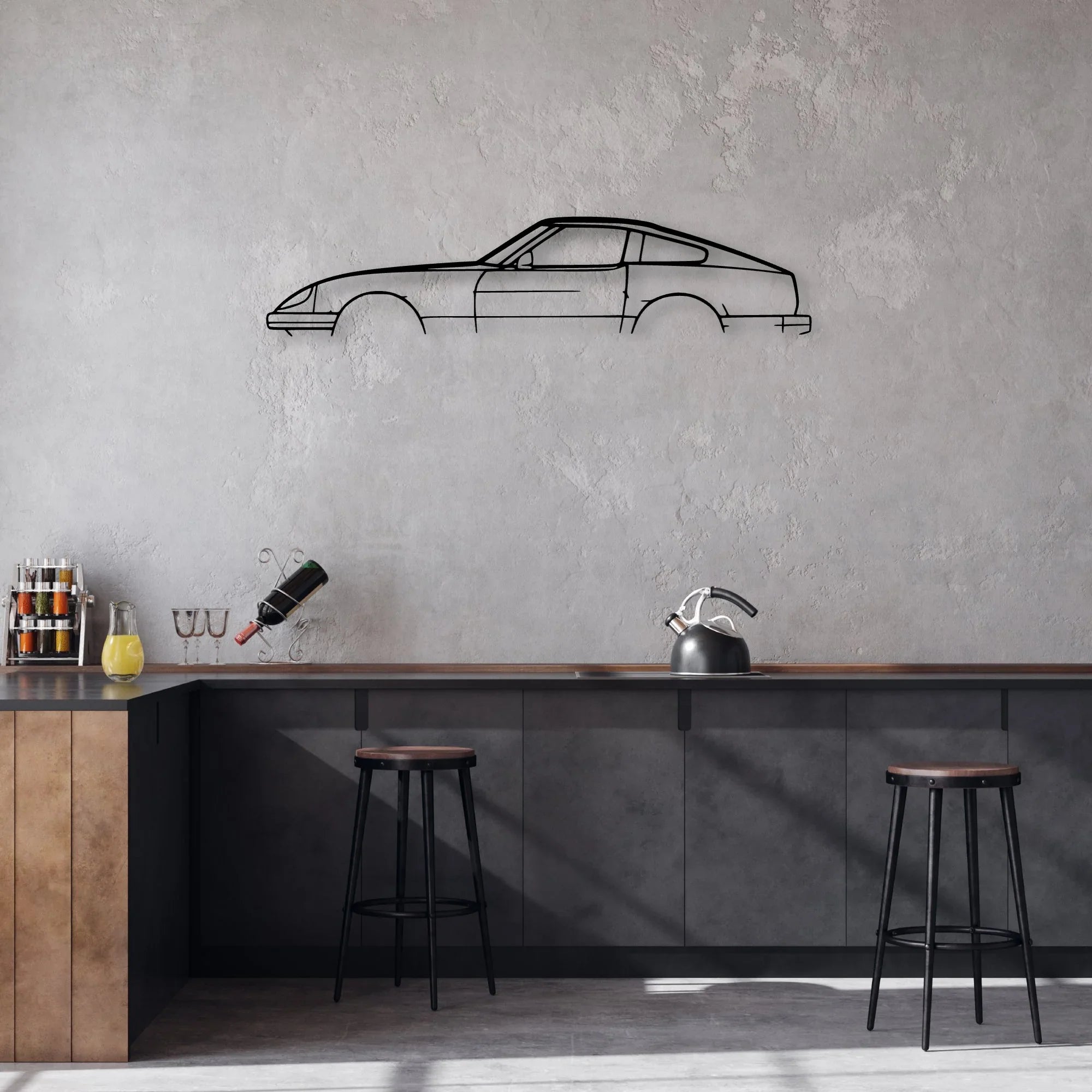 280zx Classic Silhouette Metal Wall Art - Automotive Garage Decor