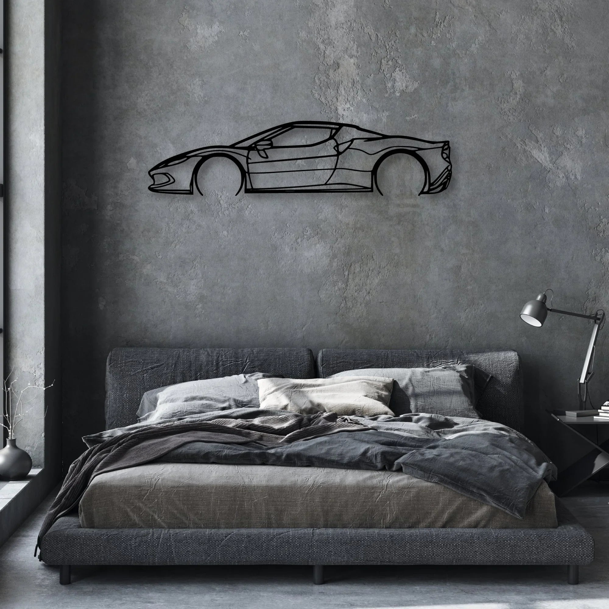 296 GTB Classic Silhouette Metal Wall Art - Automotive Garage Decor
