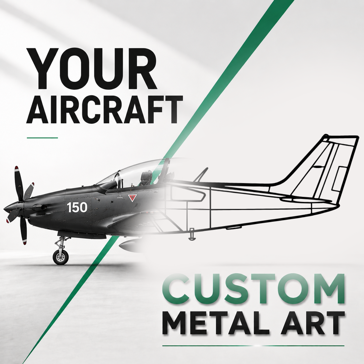Your Custom Aircraft Silhouette Metal Art Service