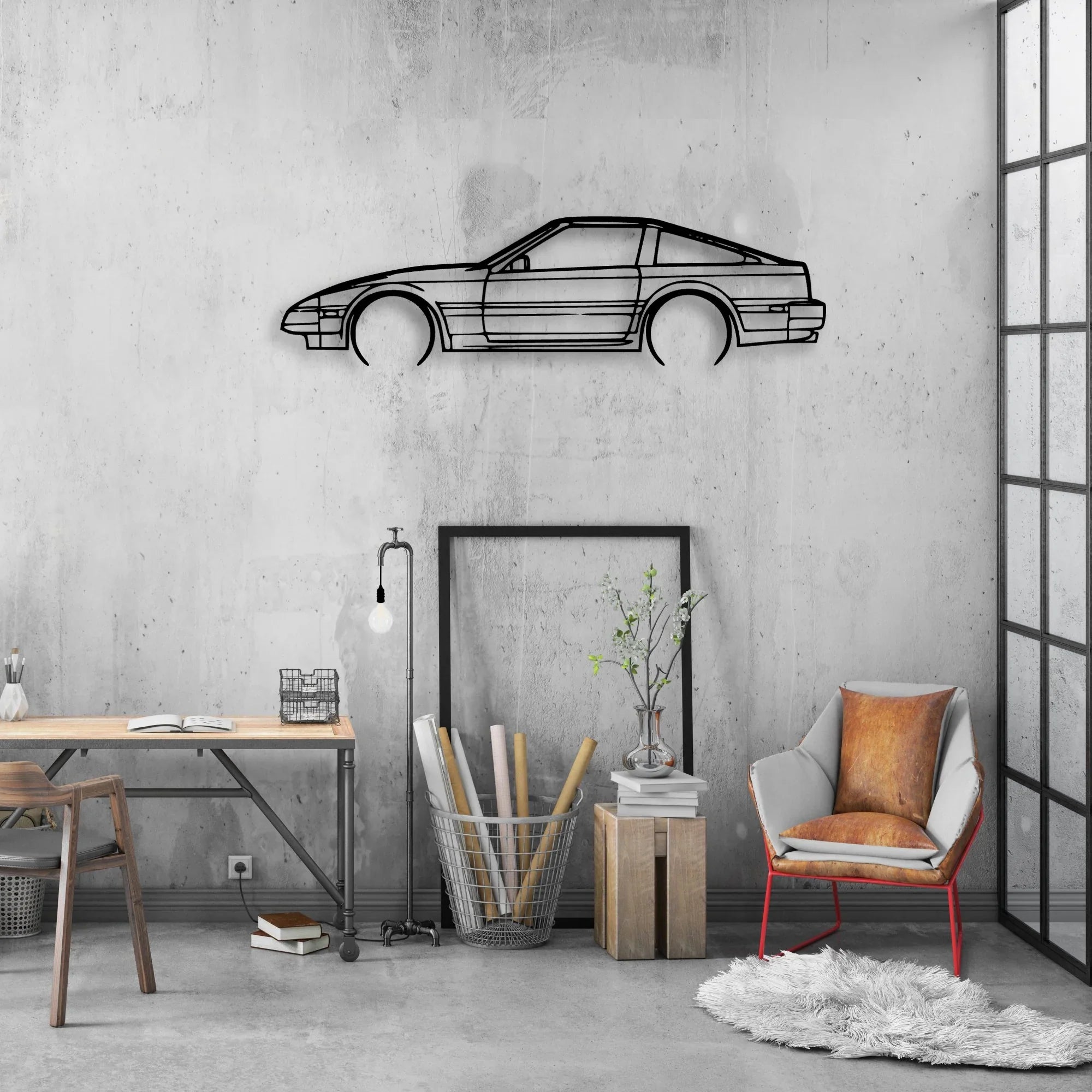 300ZX 1984 Classic Silhouette Metal Wall Art - Automotive Garage Decor