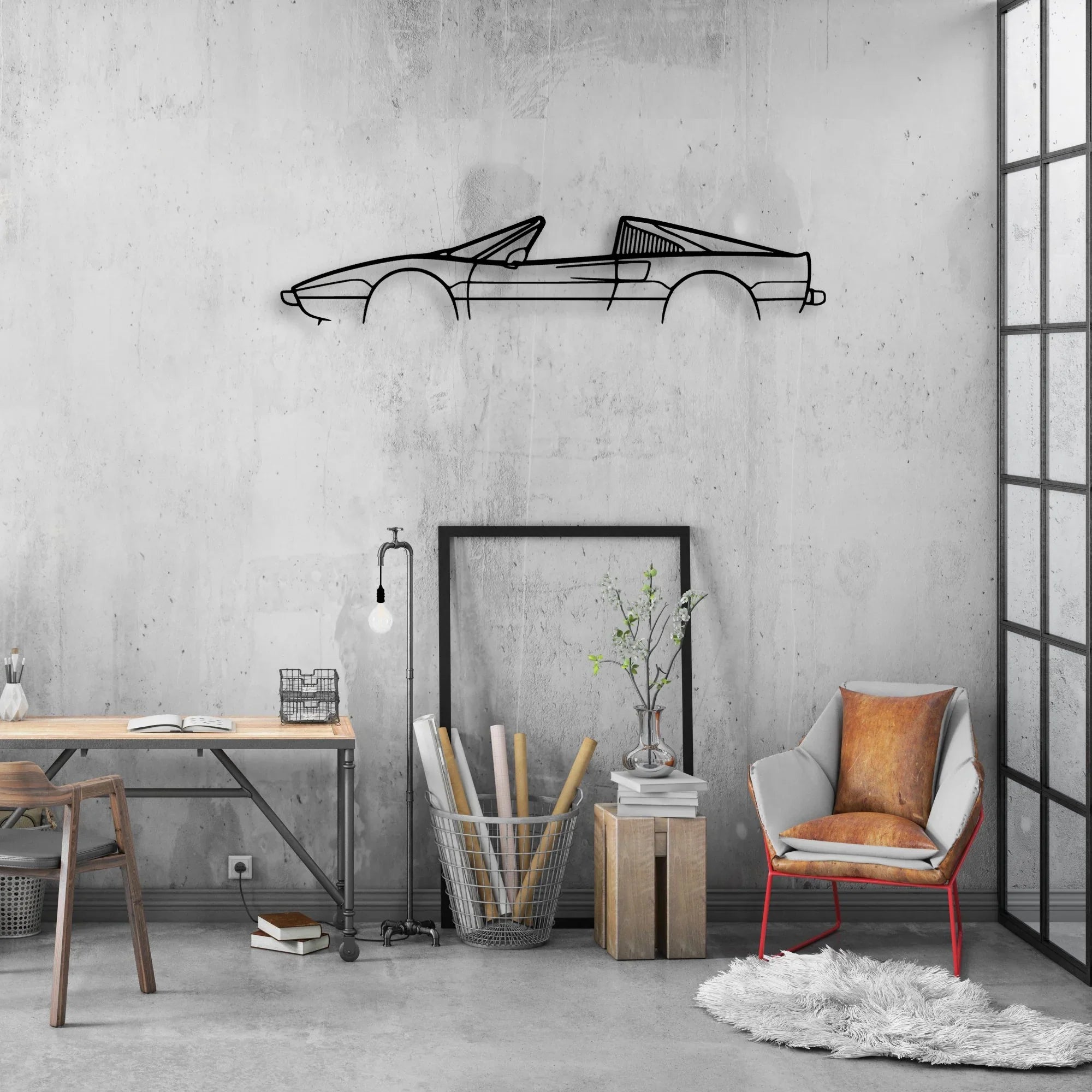 308 GTS 1978 Classic Silhouette Metal Wall Art - Automotive Garage Decor