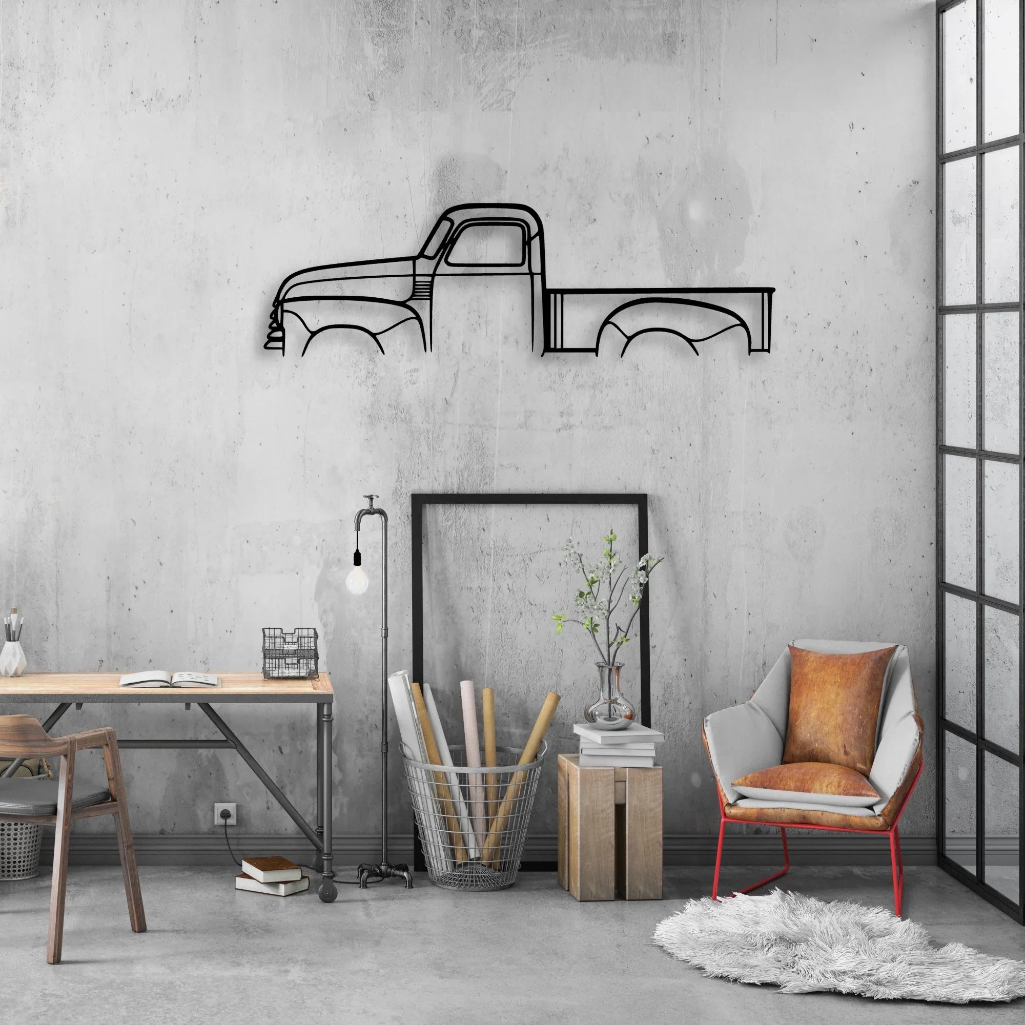 3100 1948 Classic Silhouette Metal Wall Art - Automotive Garage Decor