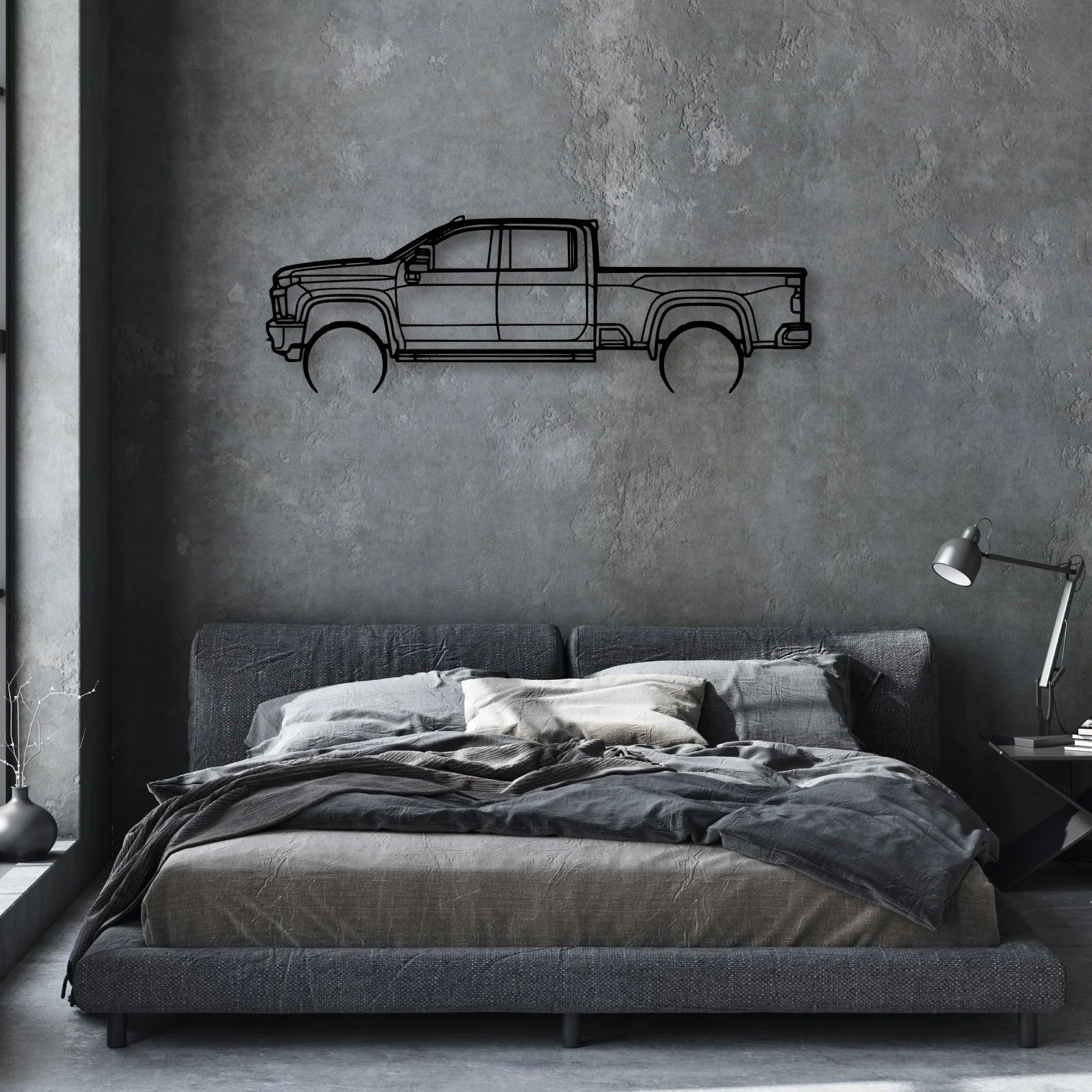 3500 High Country 2022 Classic Silhouette Metal Wall Art - Automotive Garage Decor