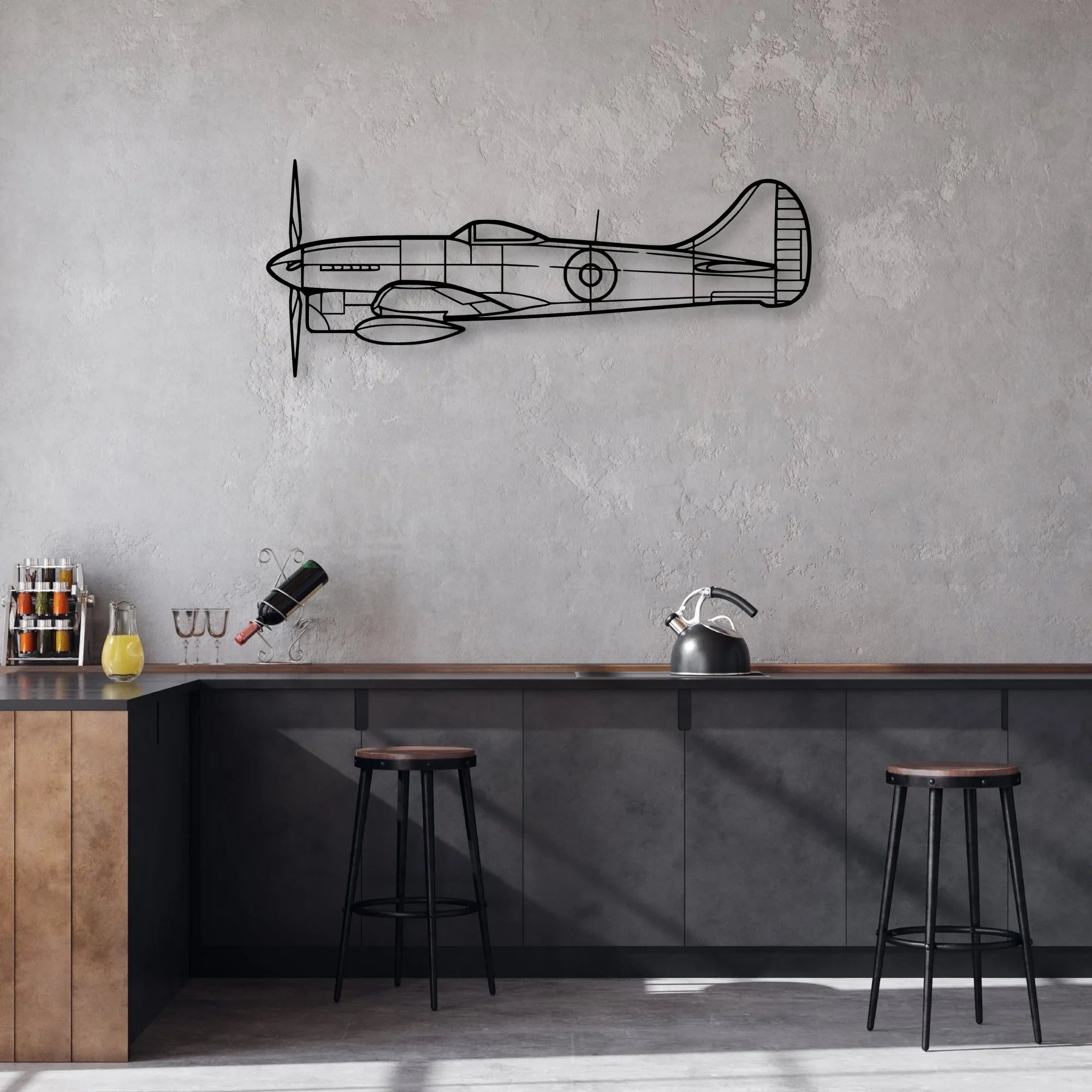 412EP Classic Aircraft Silhouette Metal Wall Art - Aviation Hangar Decor
