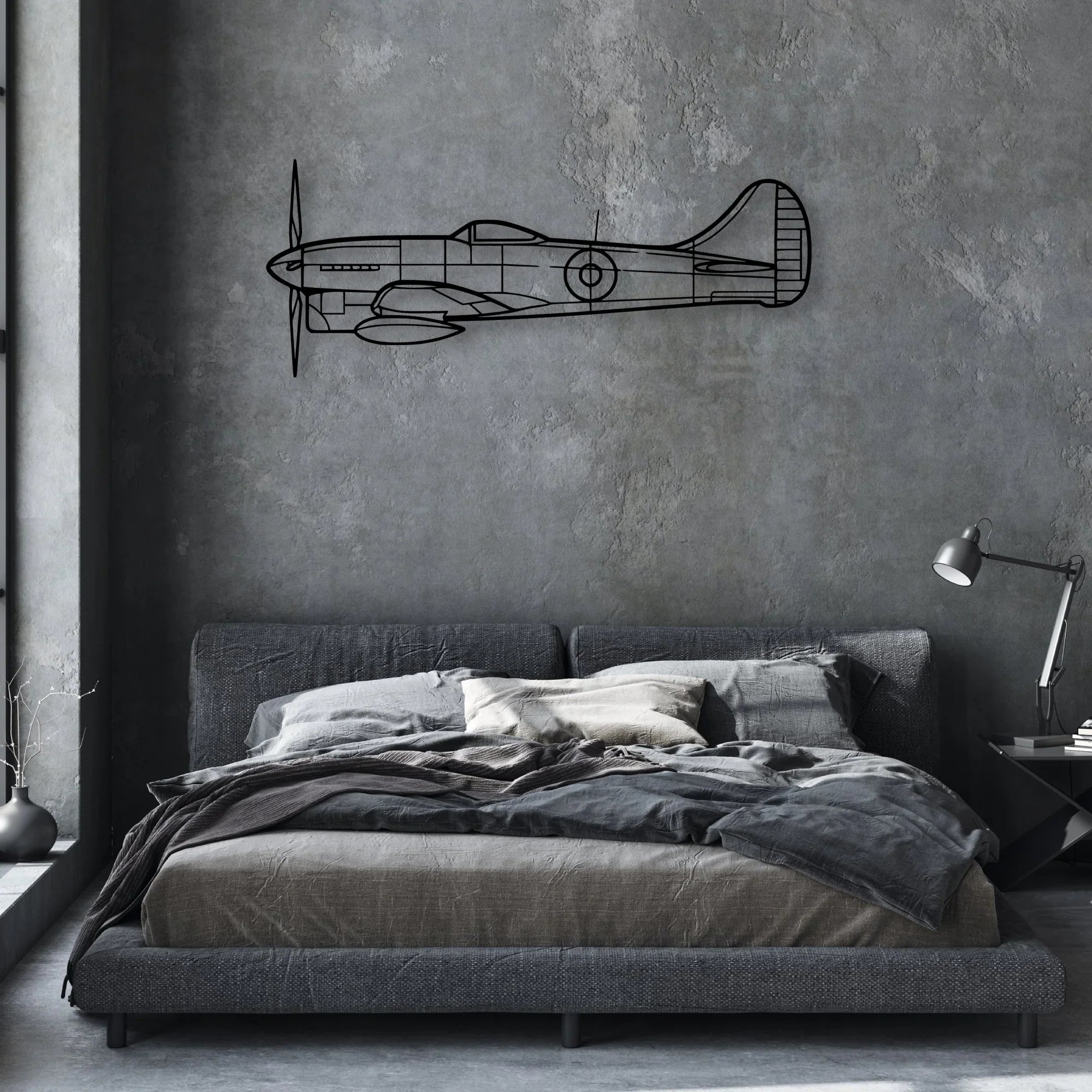 412EP Classic Aircraft Silhouette Metal Wall Art - Aviation Hangar Decor
