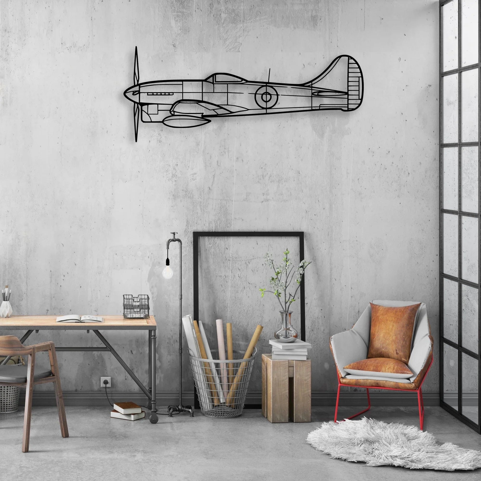 412EP Classic Aircraft Silhouette Metal Wall Art - Aviation Hangar Decor