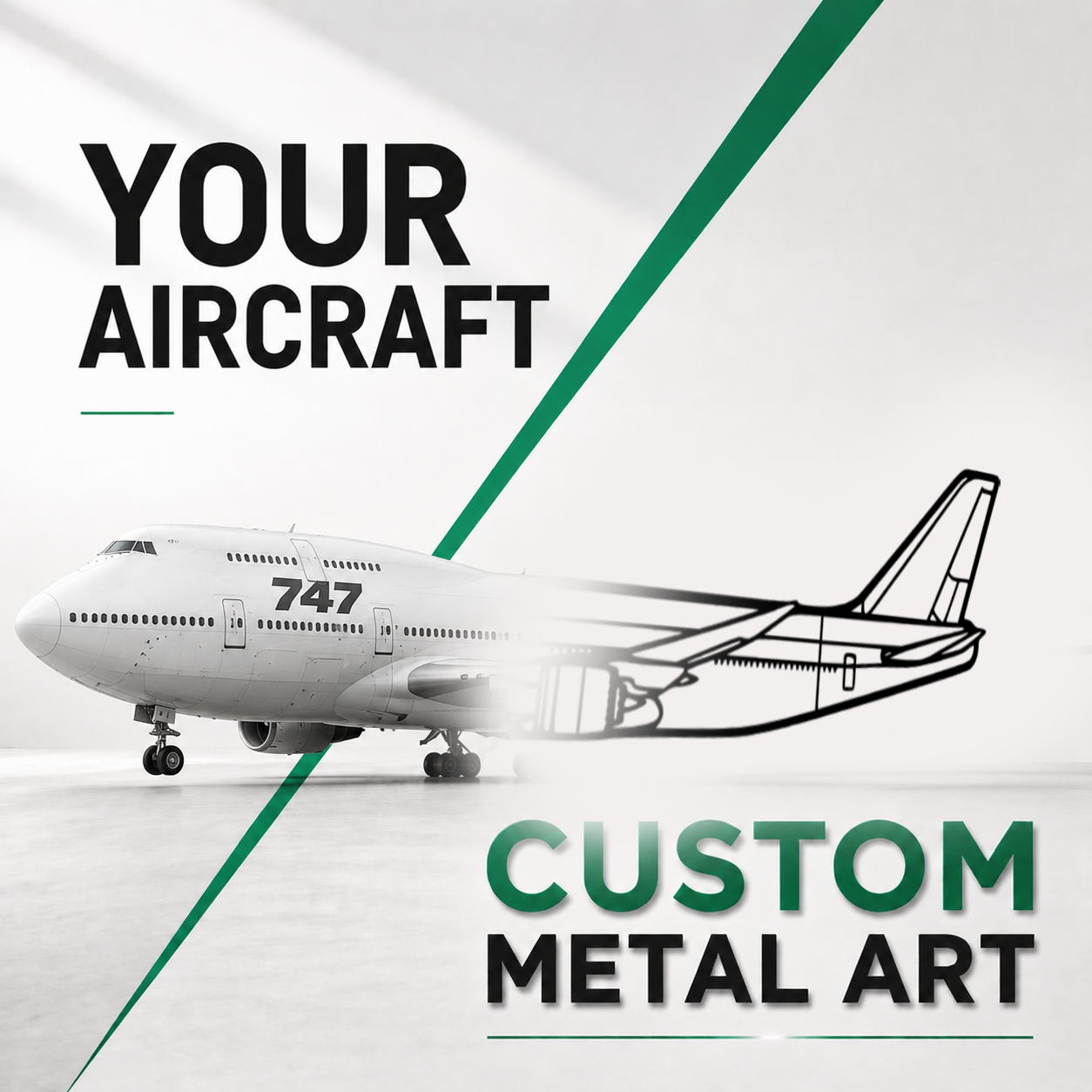 Your Custom Aircraft Silhouette Metal Art Service