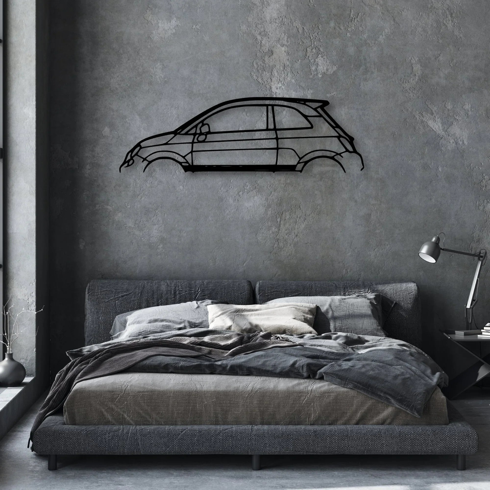 500 Abarth Classic Silhouette Metal Wall Art - Automotive Garage Decor