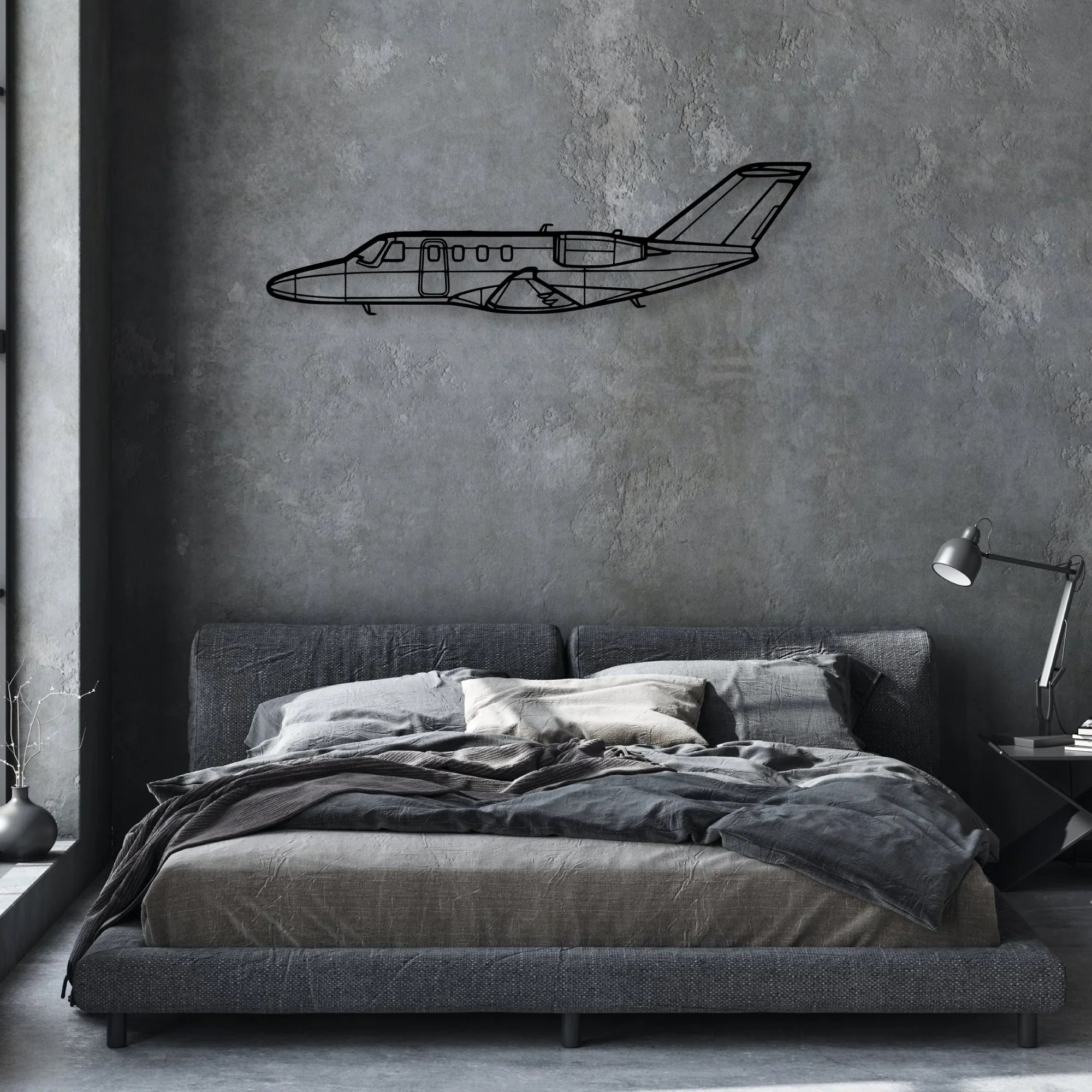 525B CJ3 Classic Aircraft Silhouette Metal Wall Art - Aviation Hangar Decor