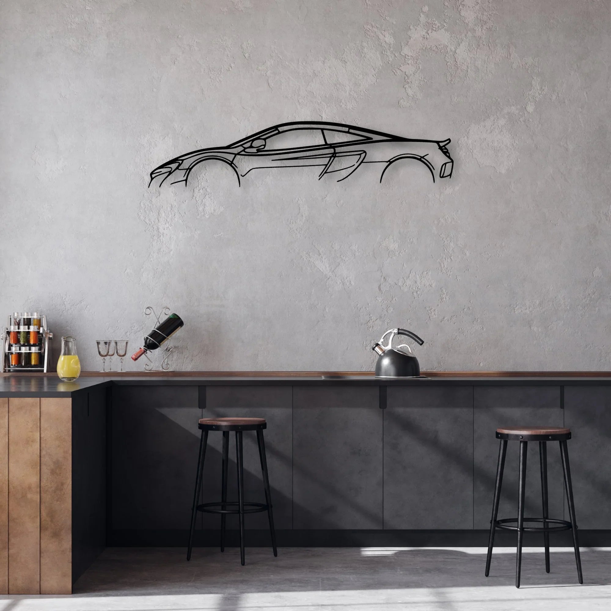 675 LT Classic Silhouette Metal Wall Art - Automotive Garage Decor